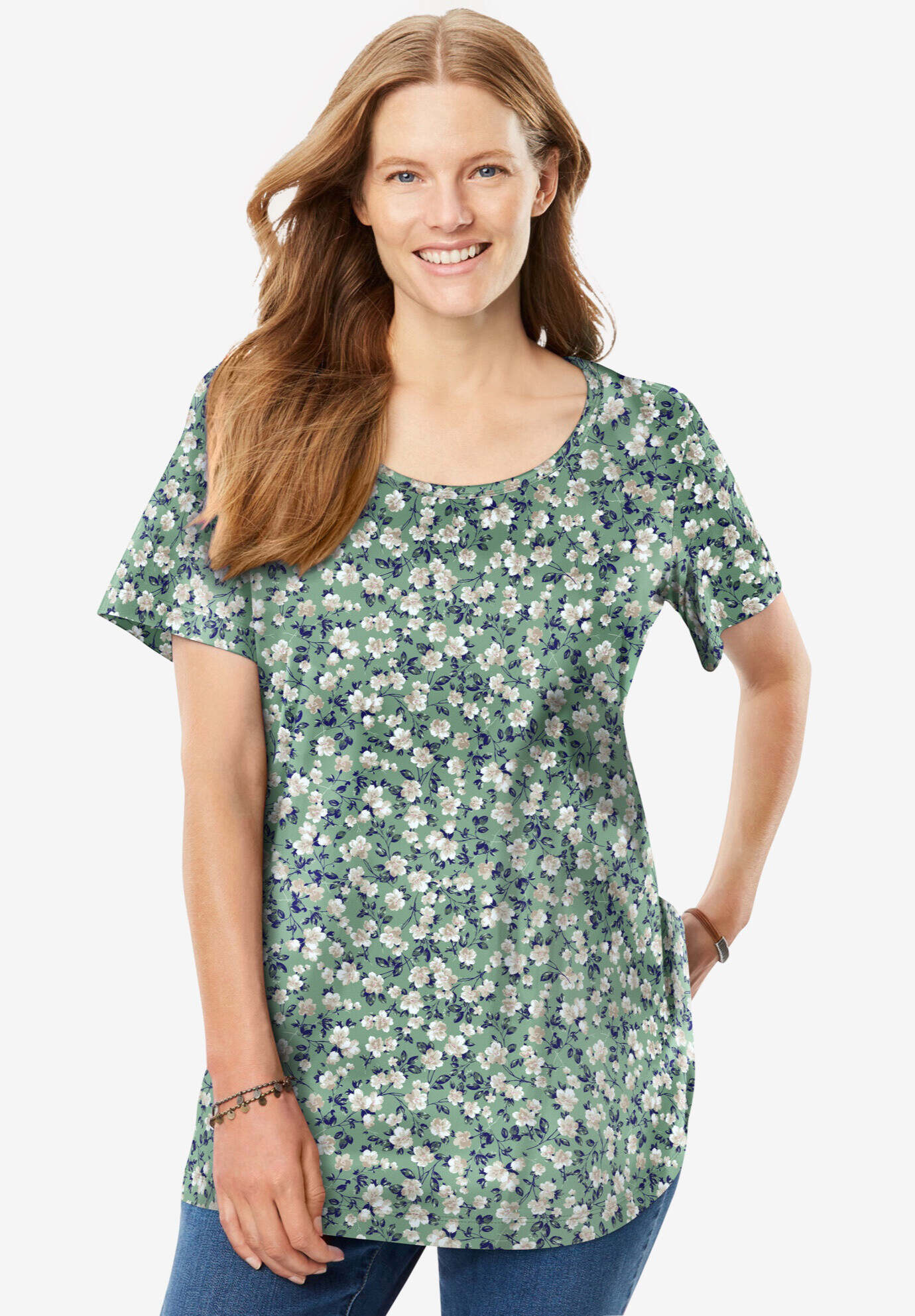 Perfect Short-Sleeve Scoopneck Tee