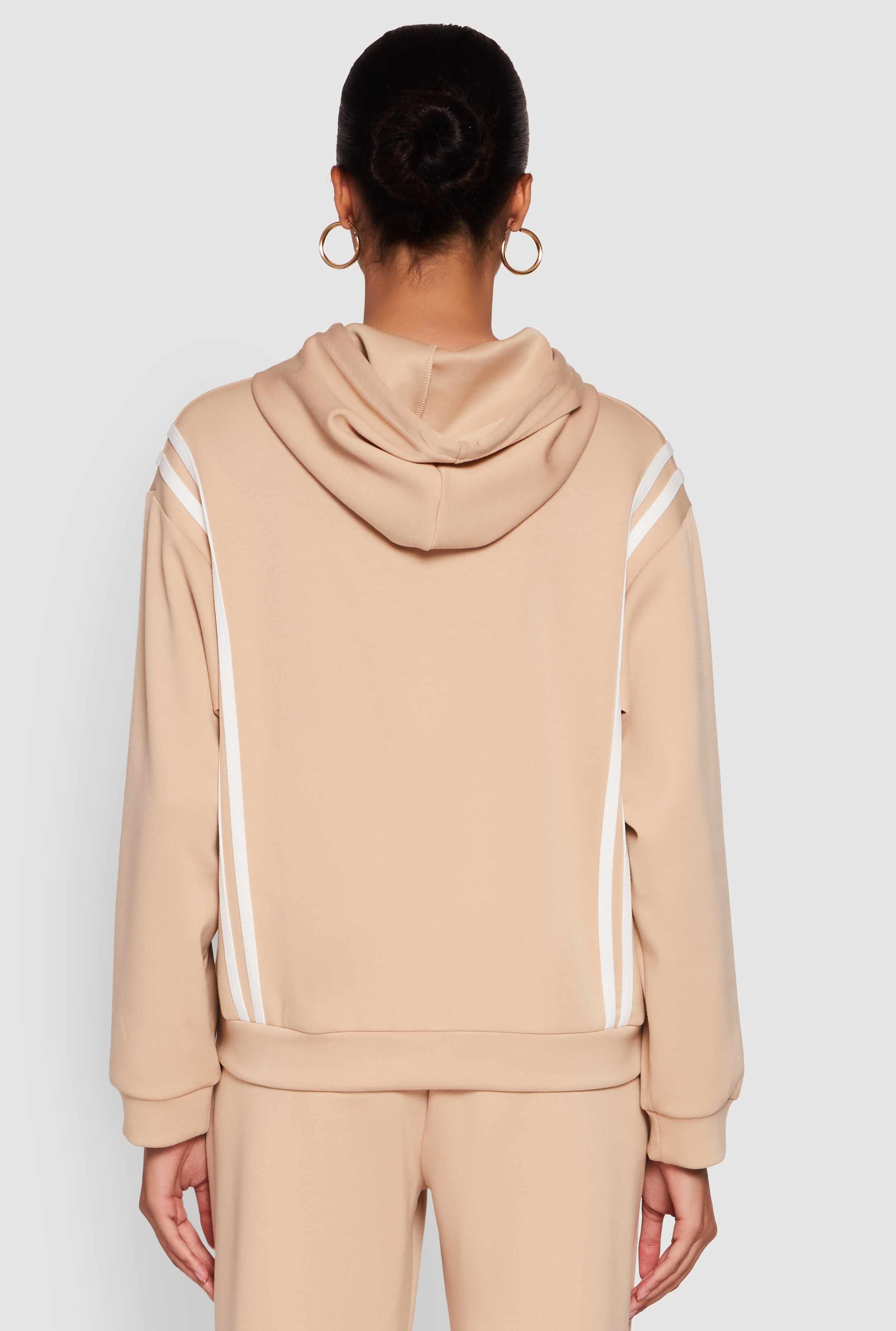 Varsity Stripe Hooded Pullover Sweatshirt