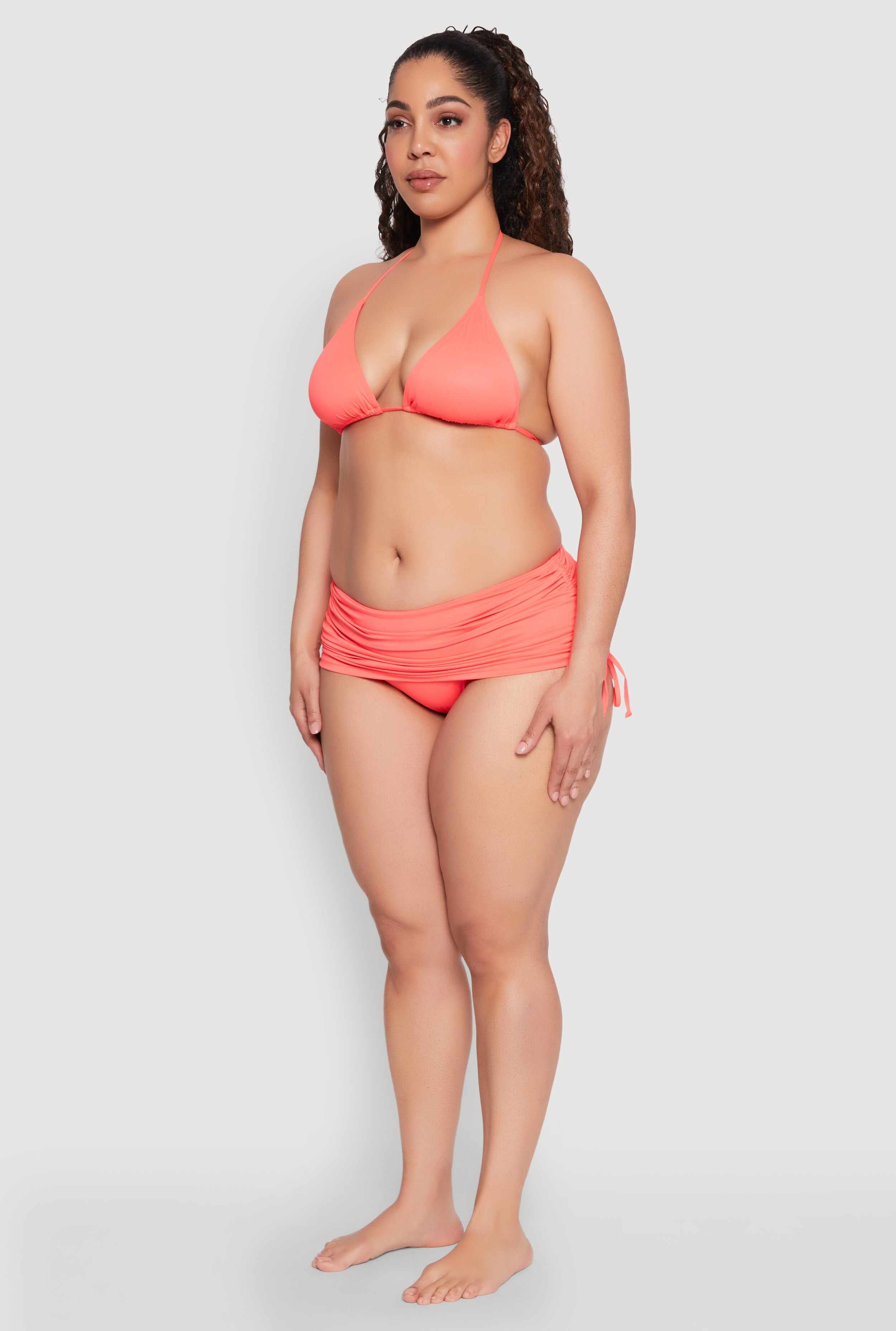 Plus Size Tie Back Halter Bikini Top