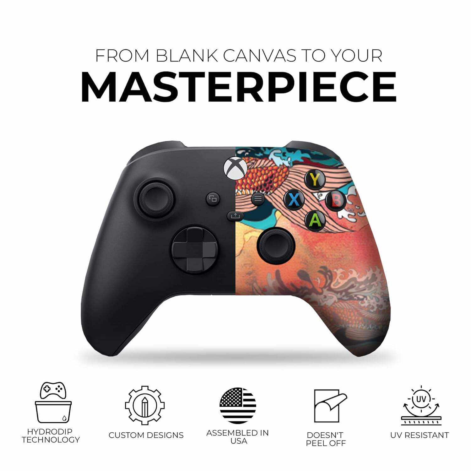 DreamController Original X-box Wireless Controller Special Edition Customized Compatible with X-box One S/X-box Series X/S & Windows 10 Made with Advanced HydroDip Print Technology(Not Just a Skin)