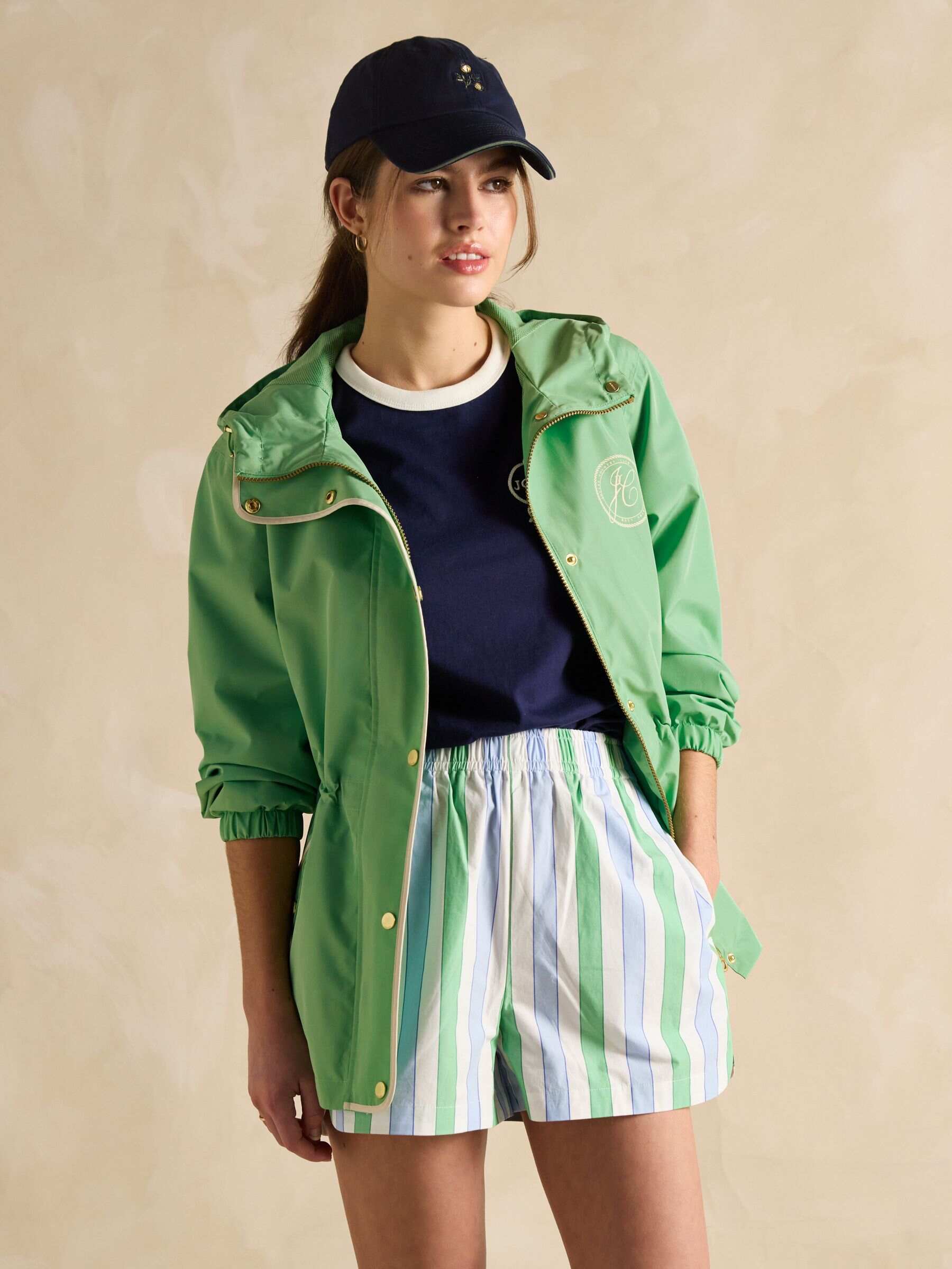 Holt Green Waterproof Packable Raincoat with Hood