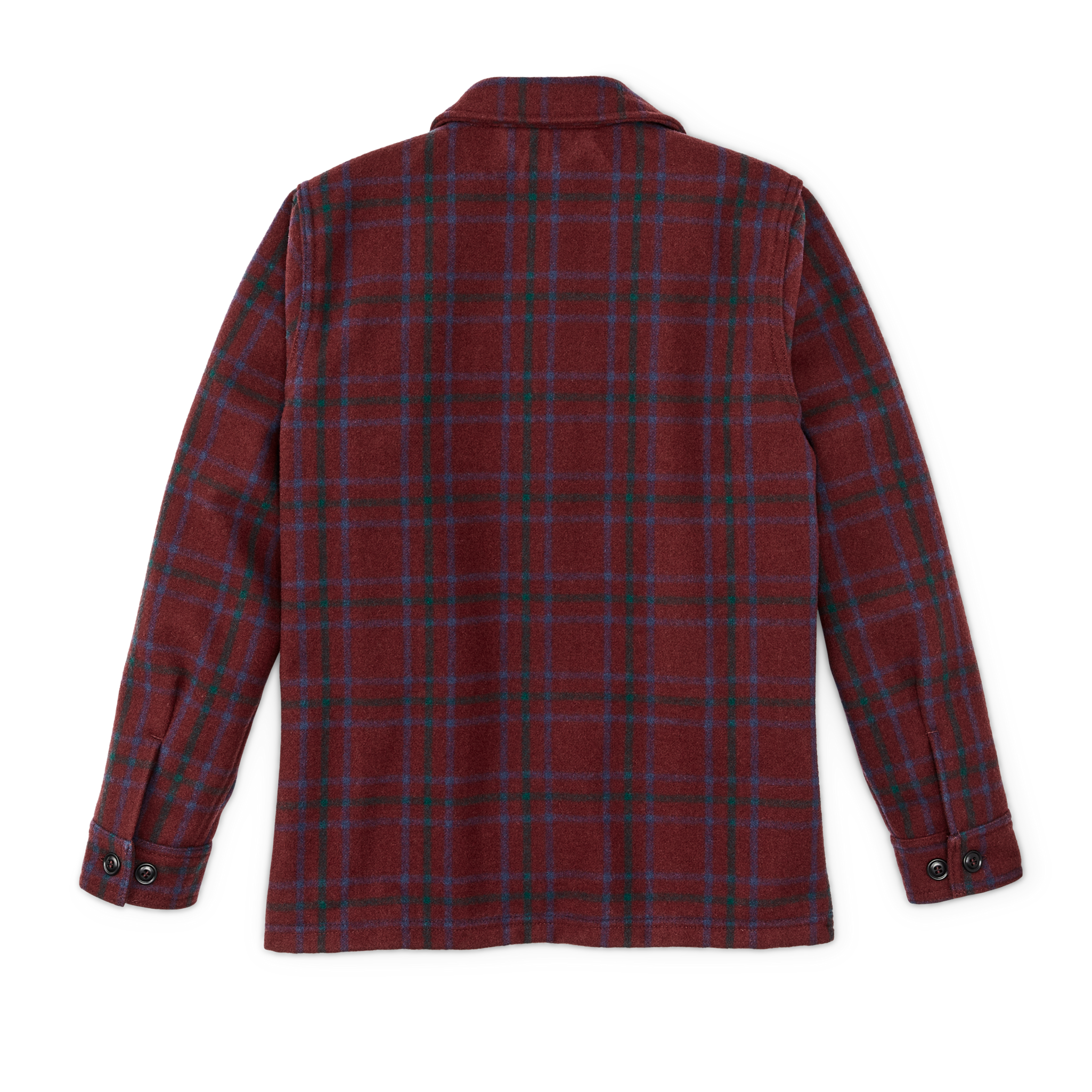 Women's Wool Jac-shirt - Deep Red Blue Green