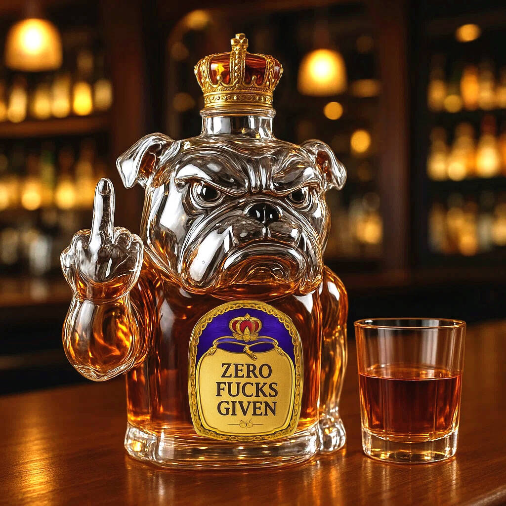 Swear Bulldog Whiskey Bottle