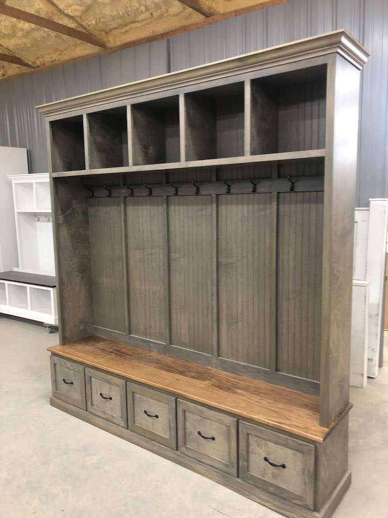 GEORGIA 5-section Mudroom locker bench with storage