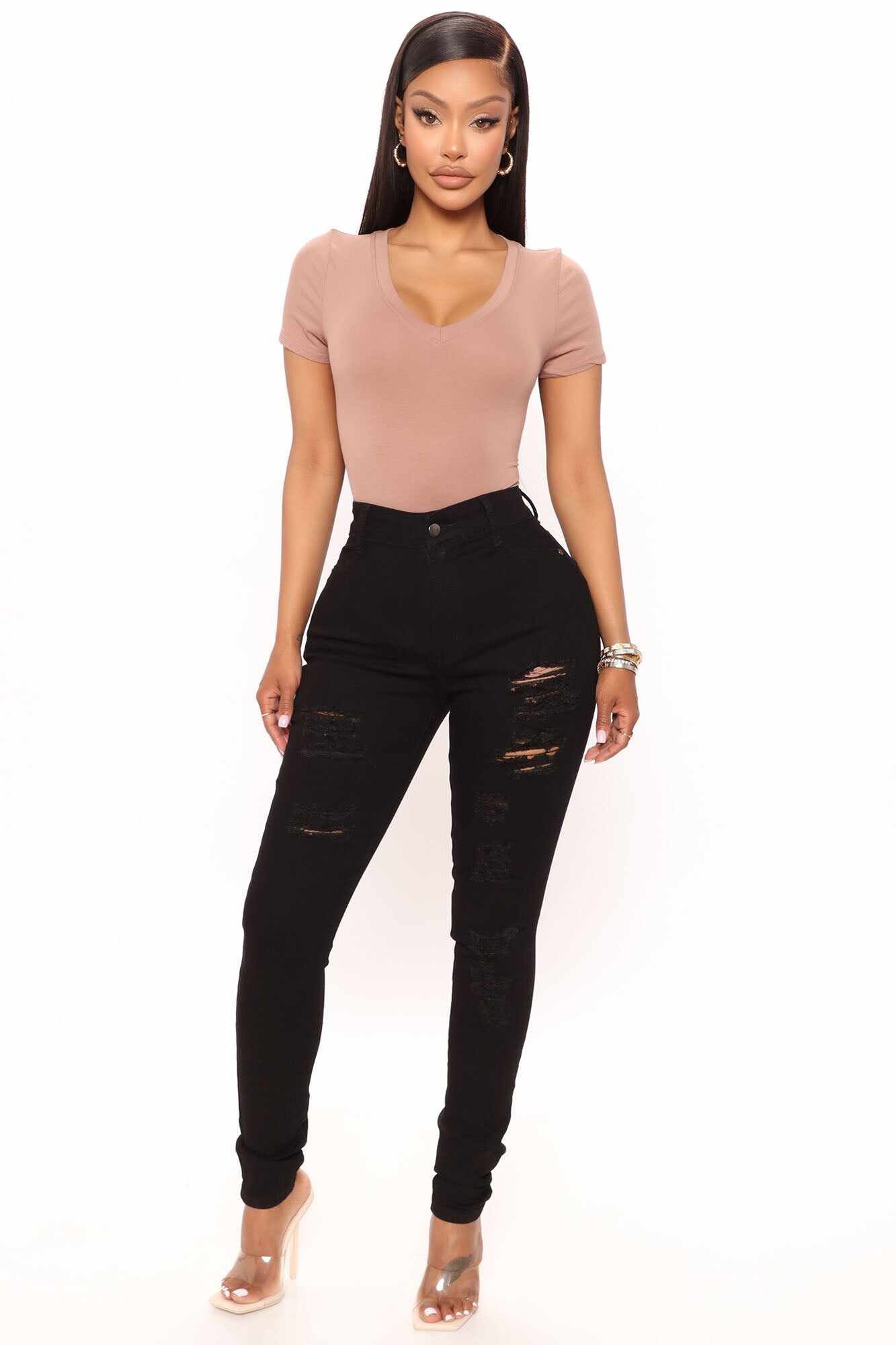 Lola Low Rise Skinny Jeans - Black