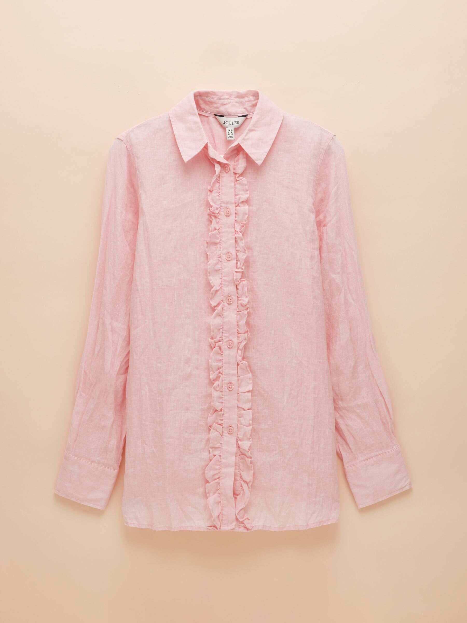 Selene Light Brown Stripe 100% Linen Shirt