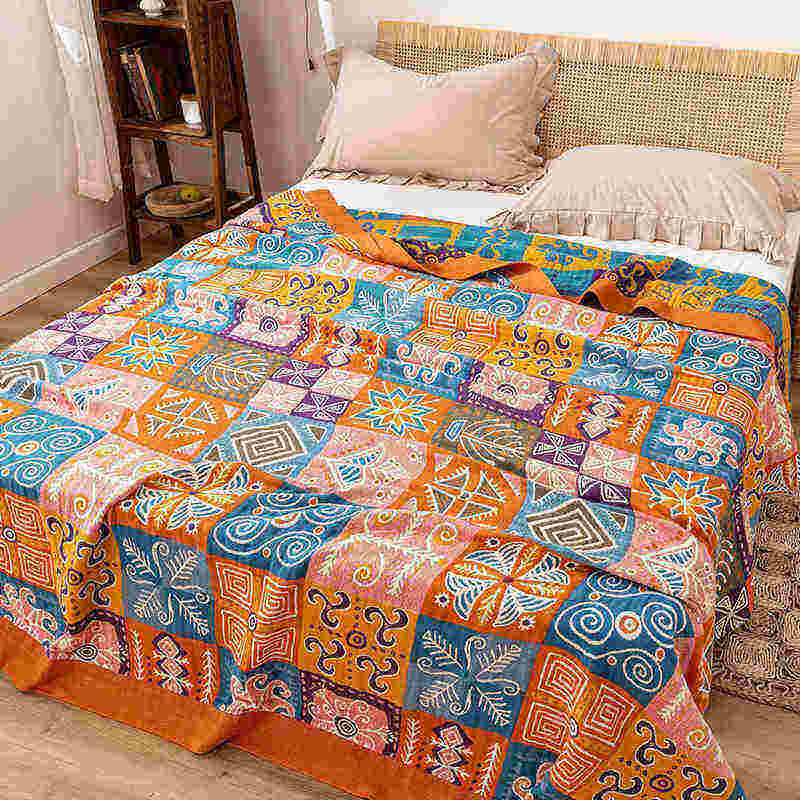 Bohemian Patchwork Reversible Cotton Quilt