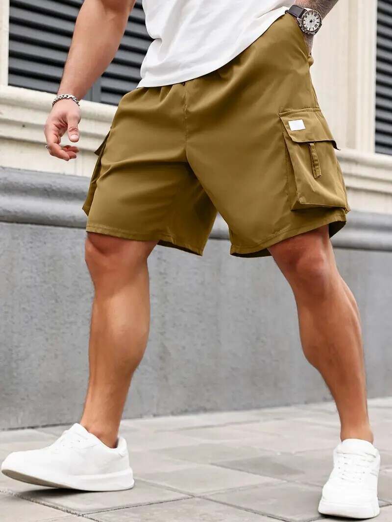 🔥Men's 8-Pack Plus Size Solid Flap Pocket Cargo Shorts