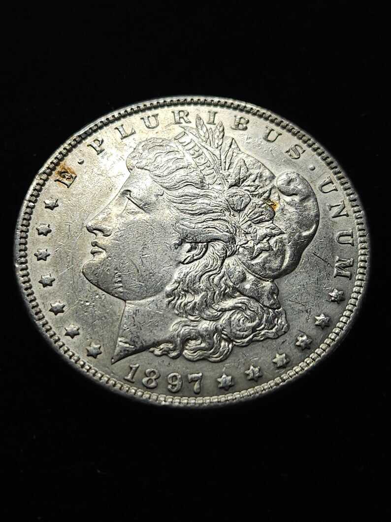 1897  Silver Morgan Dollar AU+  Key date   Lot#659