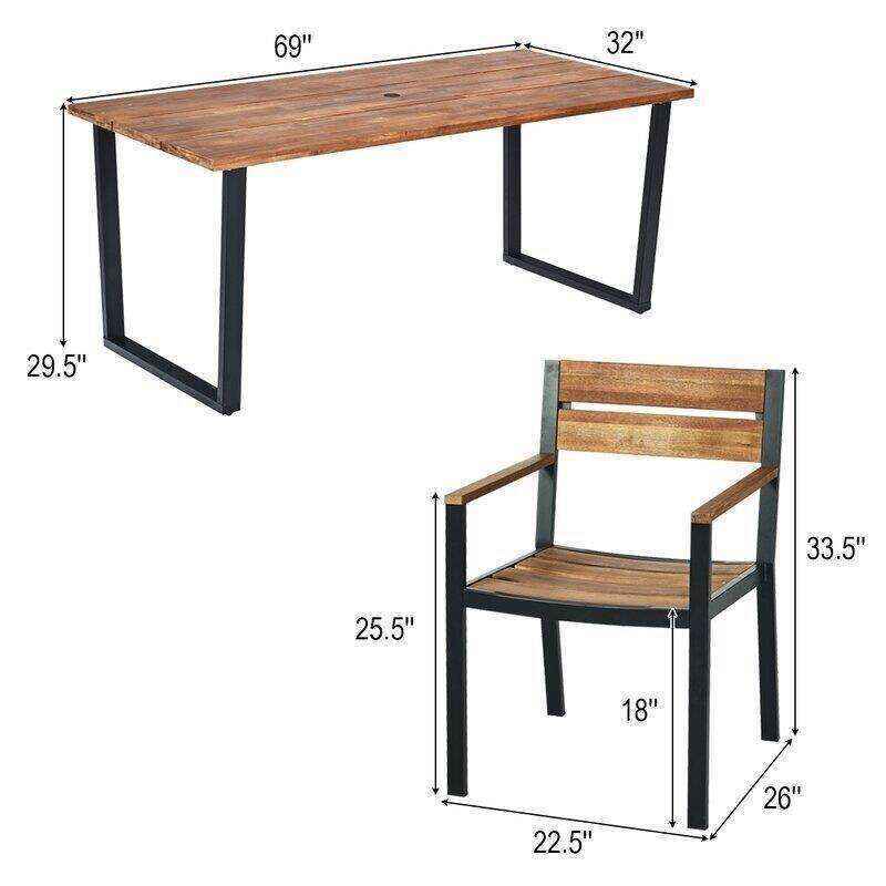 Damorian Rectangular 6 - Person 69'' Long Dining Set