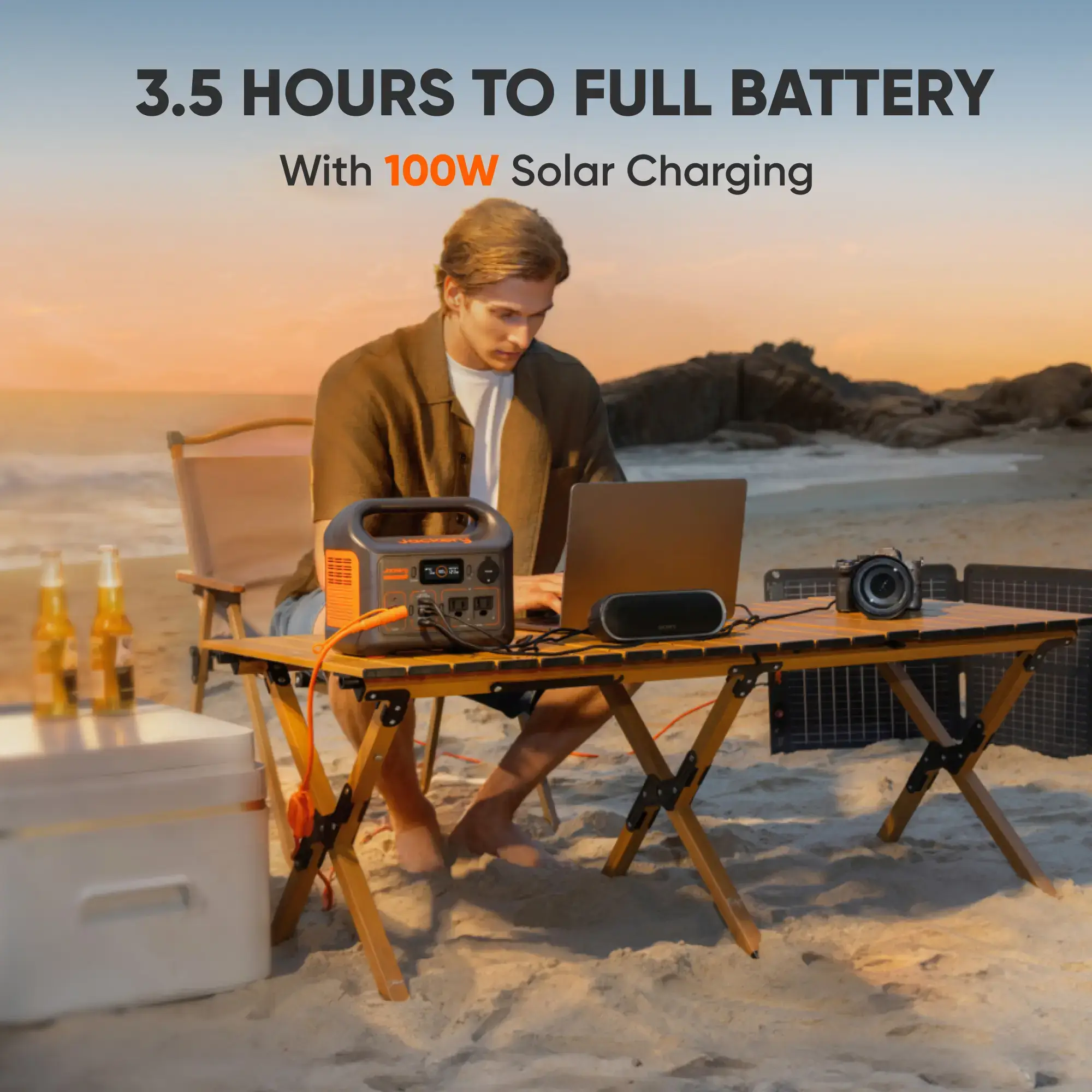 300 Portable Power Bank features a 292Wh lithium iron phosphate (LiFePO4) battery and a 300W AC output