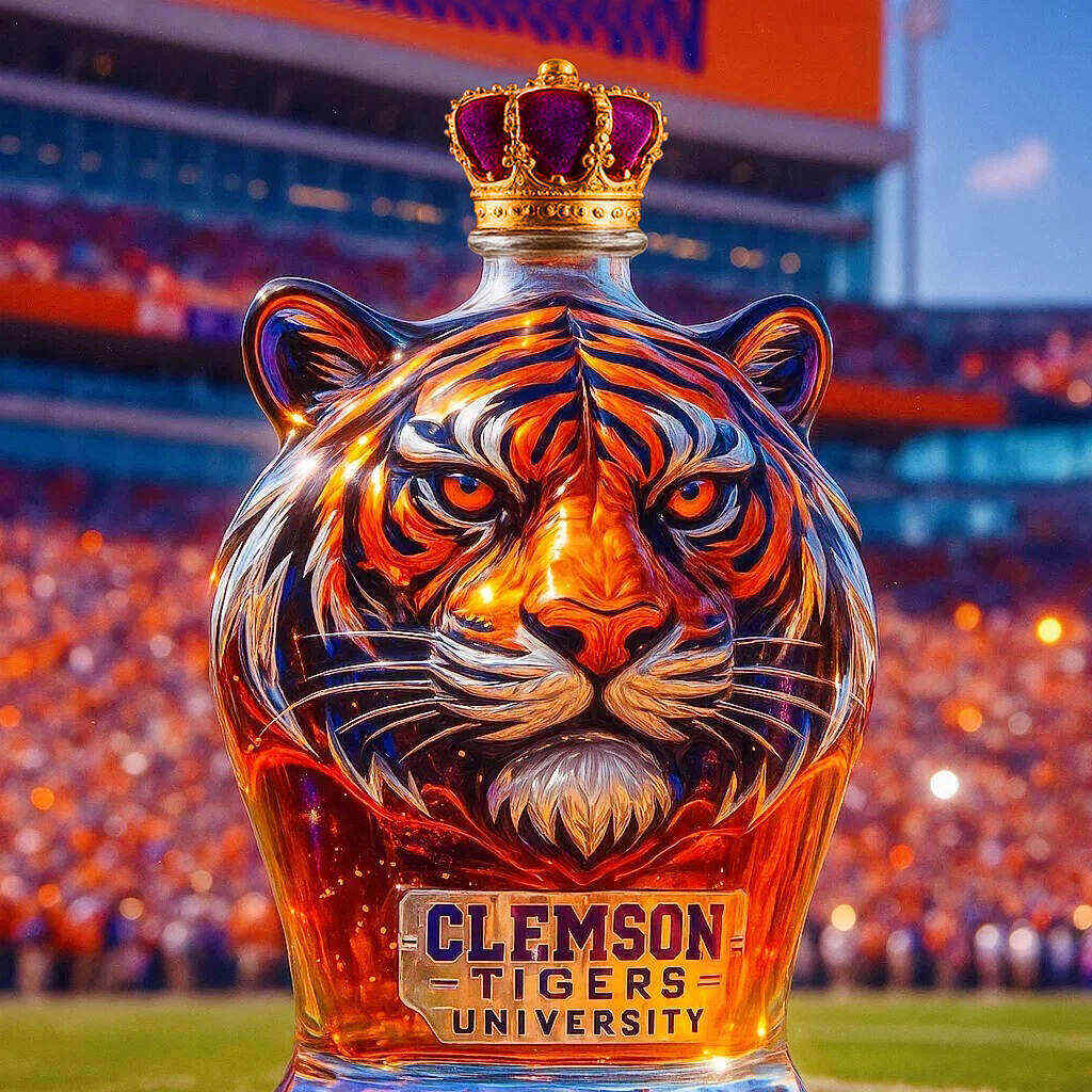 Clemson Tigers Whiskey Bottle