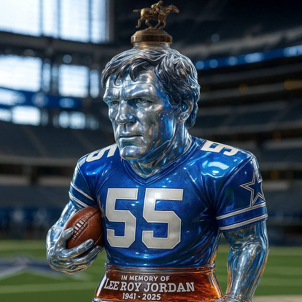 In Memory of Lee Roy Jordan Whisky Bottle