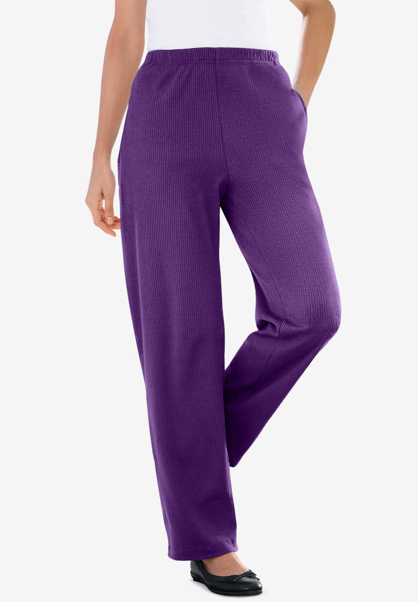 7-Day Knit Ribbed Straight Leg Pant