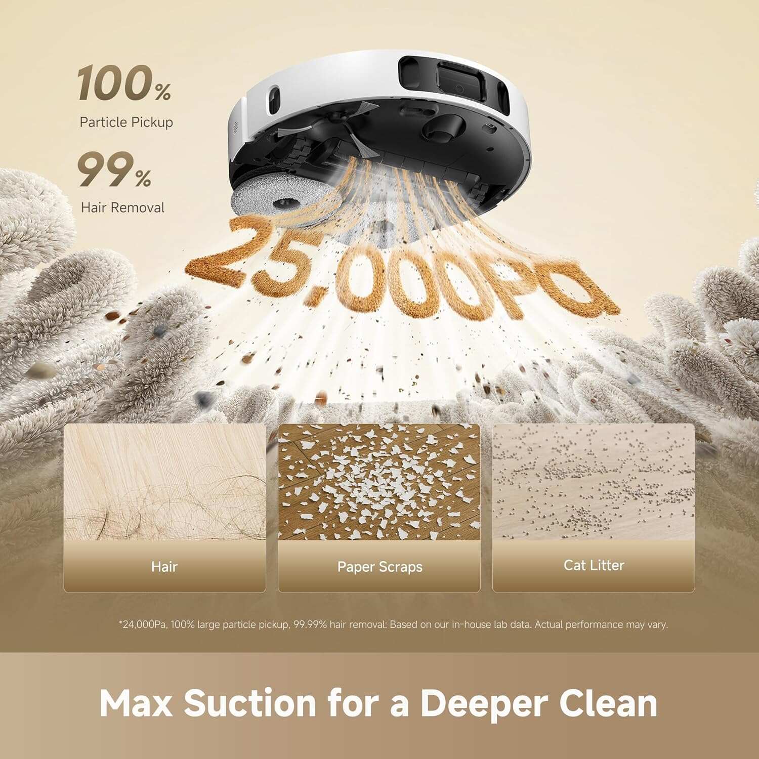 Ultra Gen 2 Robot Vacuum and Mop with 25,000Pa Suction, Extendable Side Brush and Mop