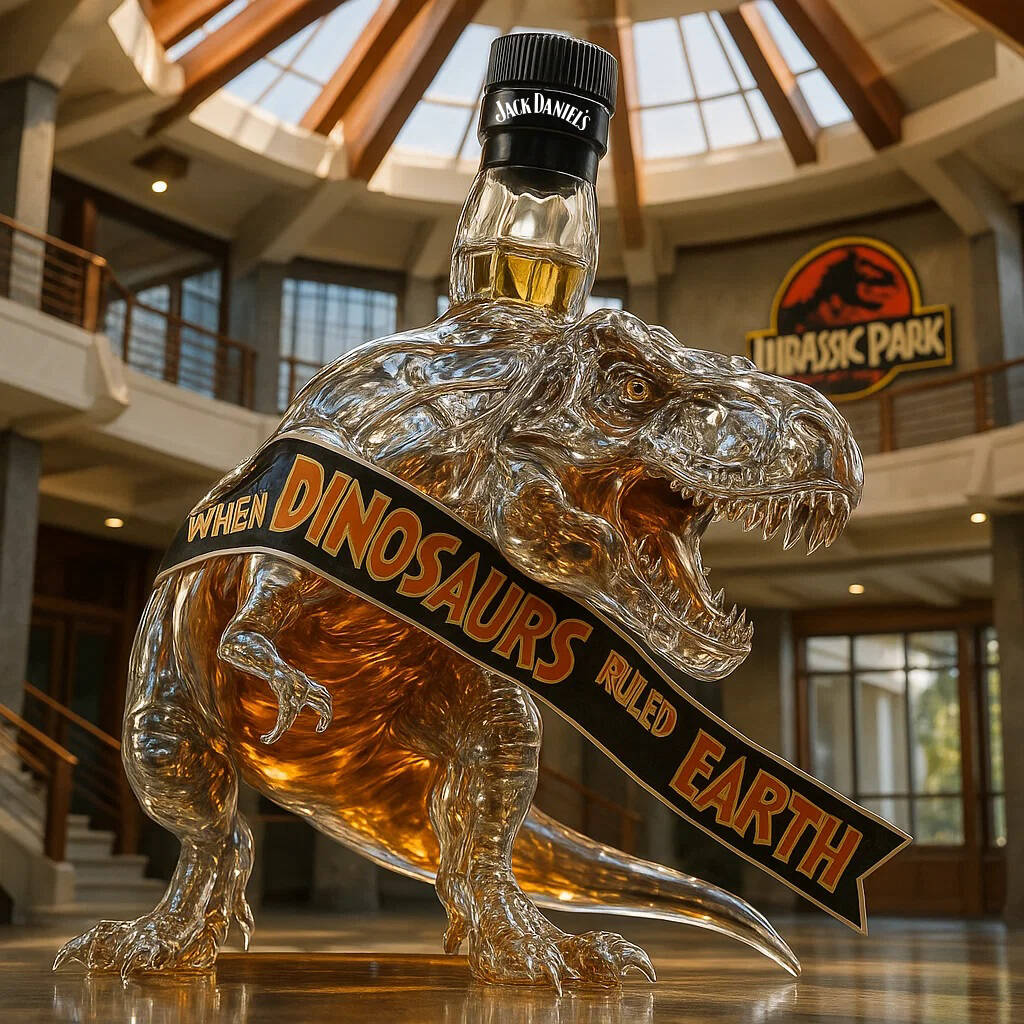 Jurassic Park Tyrannosaurus Rex Whisky Bottle Collector's Edition
