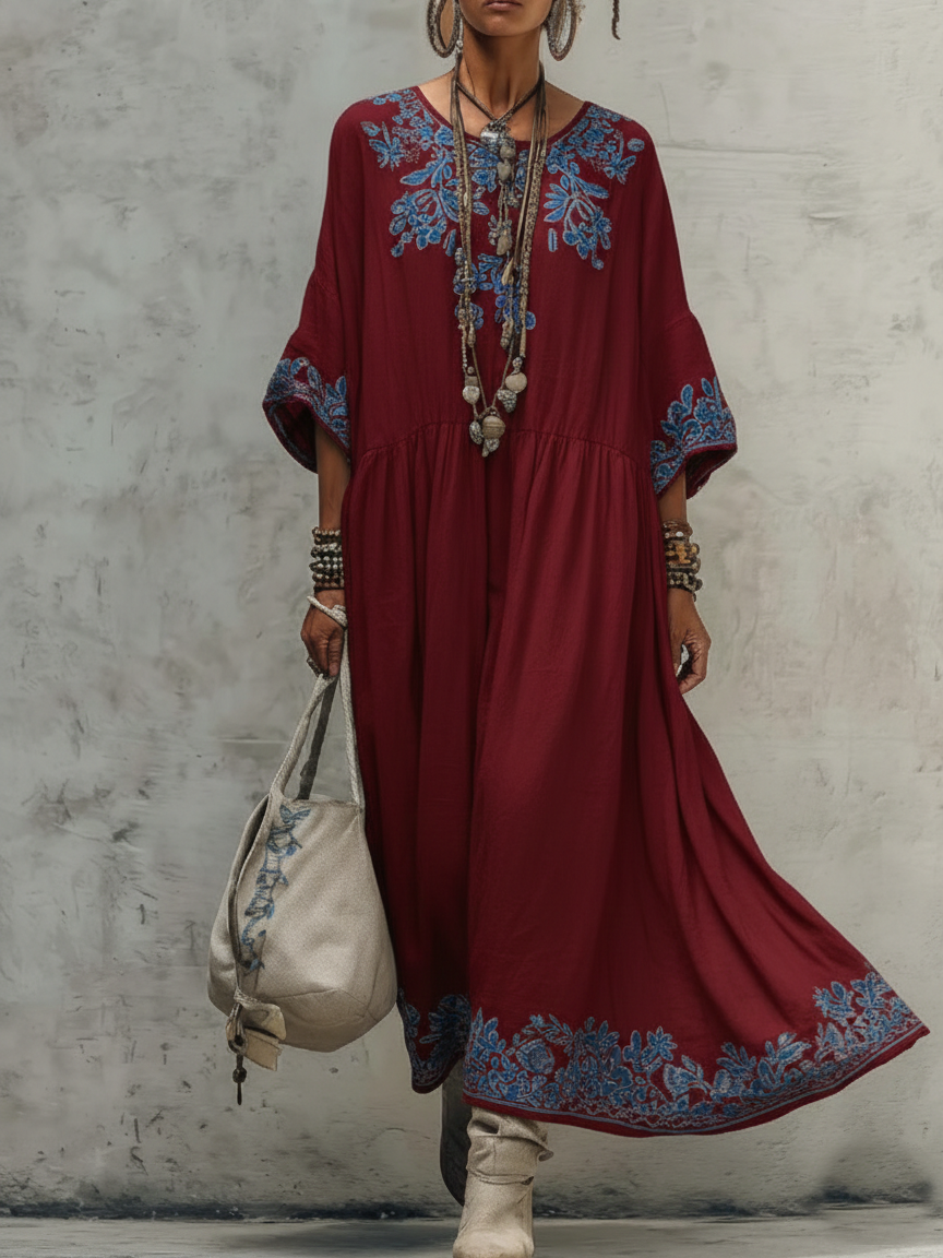 🔥Summer Arrivals🌟Retro Floral Print Cozy Vacation Dress