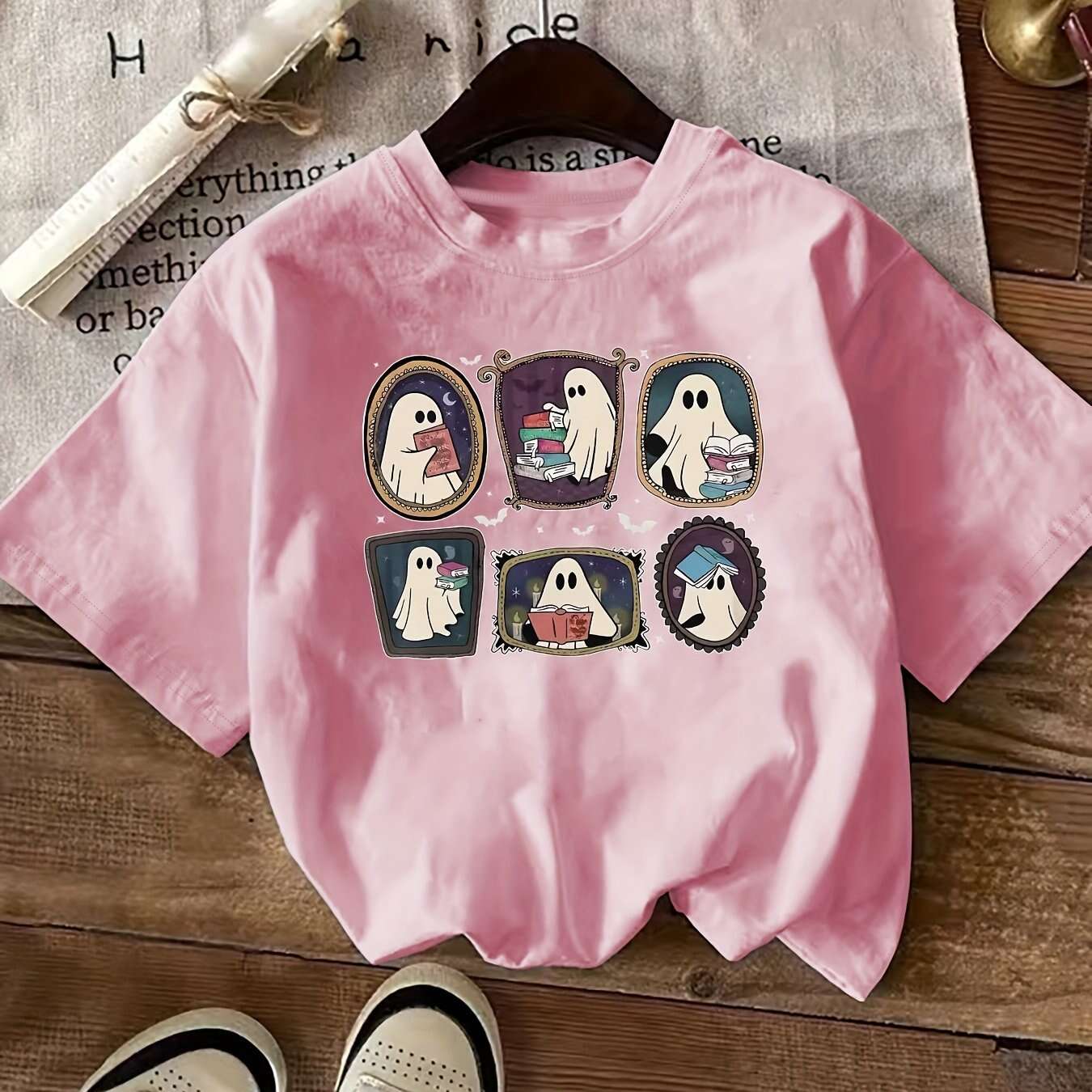 Letter Print Short-sleeve Casual Short Sleeve Round Neck Women's Clothing