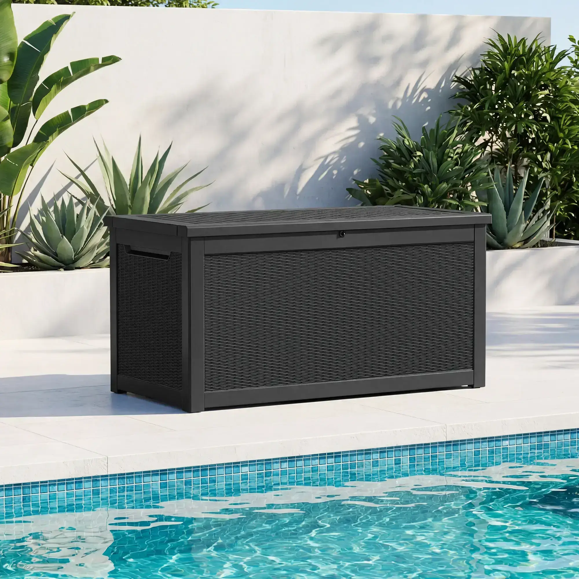 180/230/260 Gallon Outdoor Storage Deck Box for Patio Furniture Cushions Garden Tools，Waterproof，Doubles as Table or Seating. Summervibes