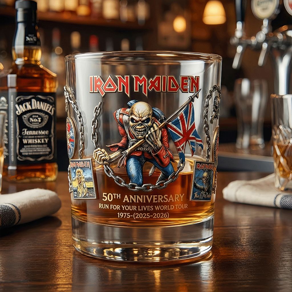 Iron Maiden 50TH Anniversary Whiskey Glass