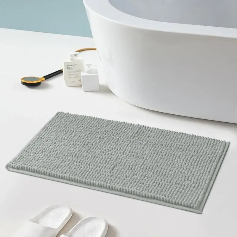 Subrtex Luxury Chenille Bath Rugs Soft Bathroom Mats