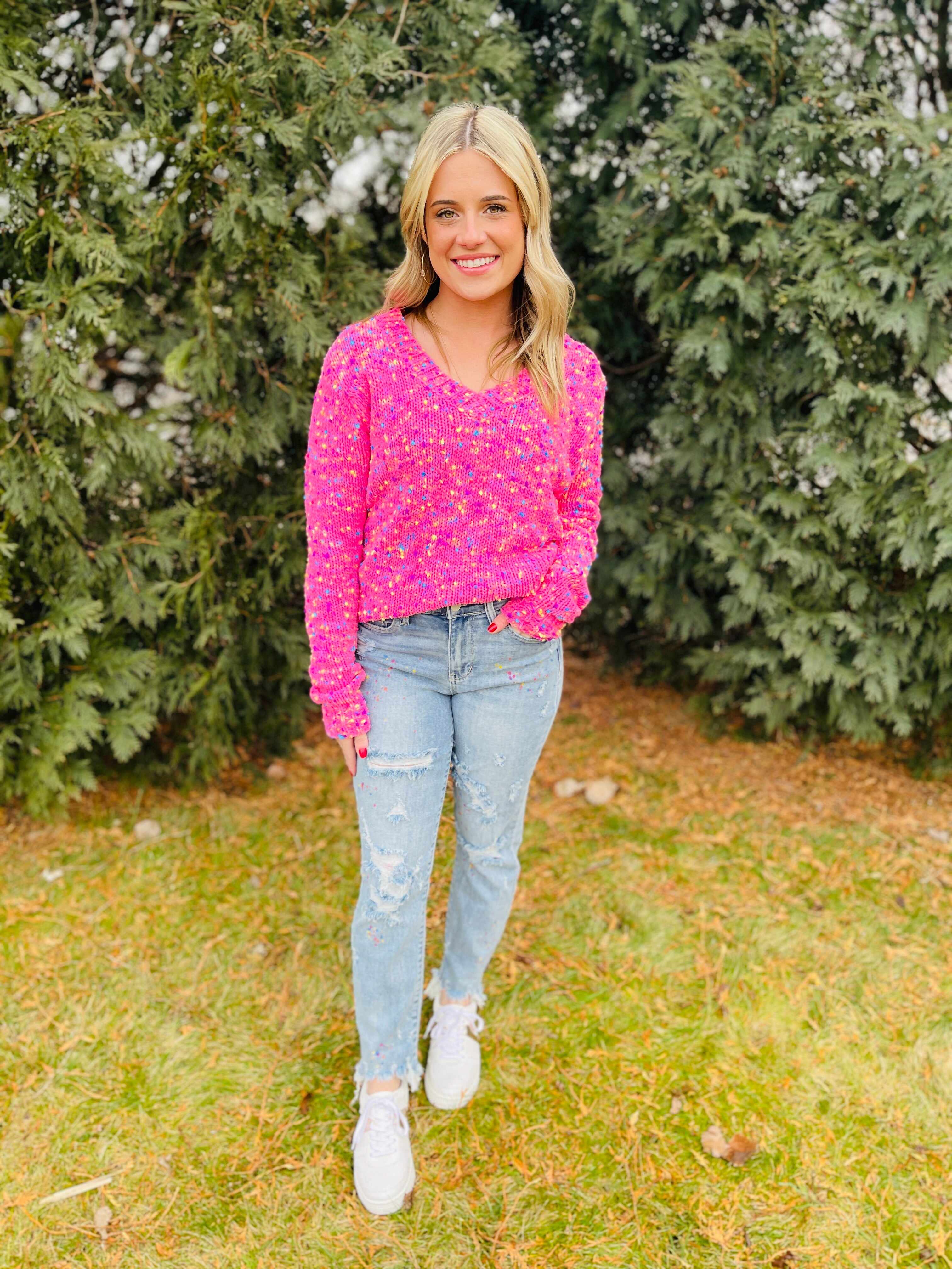 Plus/Reg Color Me Happy Boyfriend Jeans