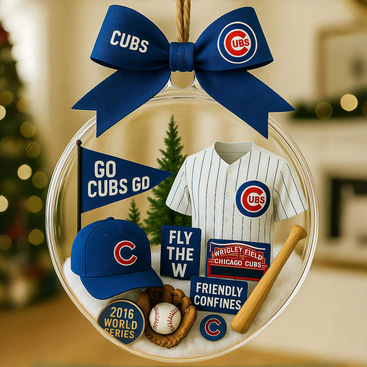 MLB Team Snow Globe Ornament
