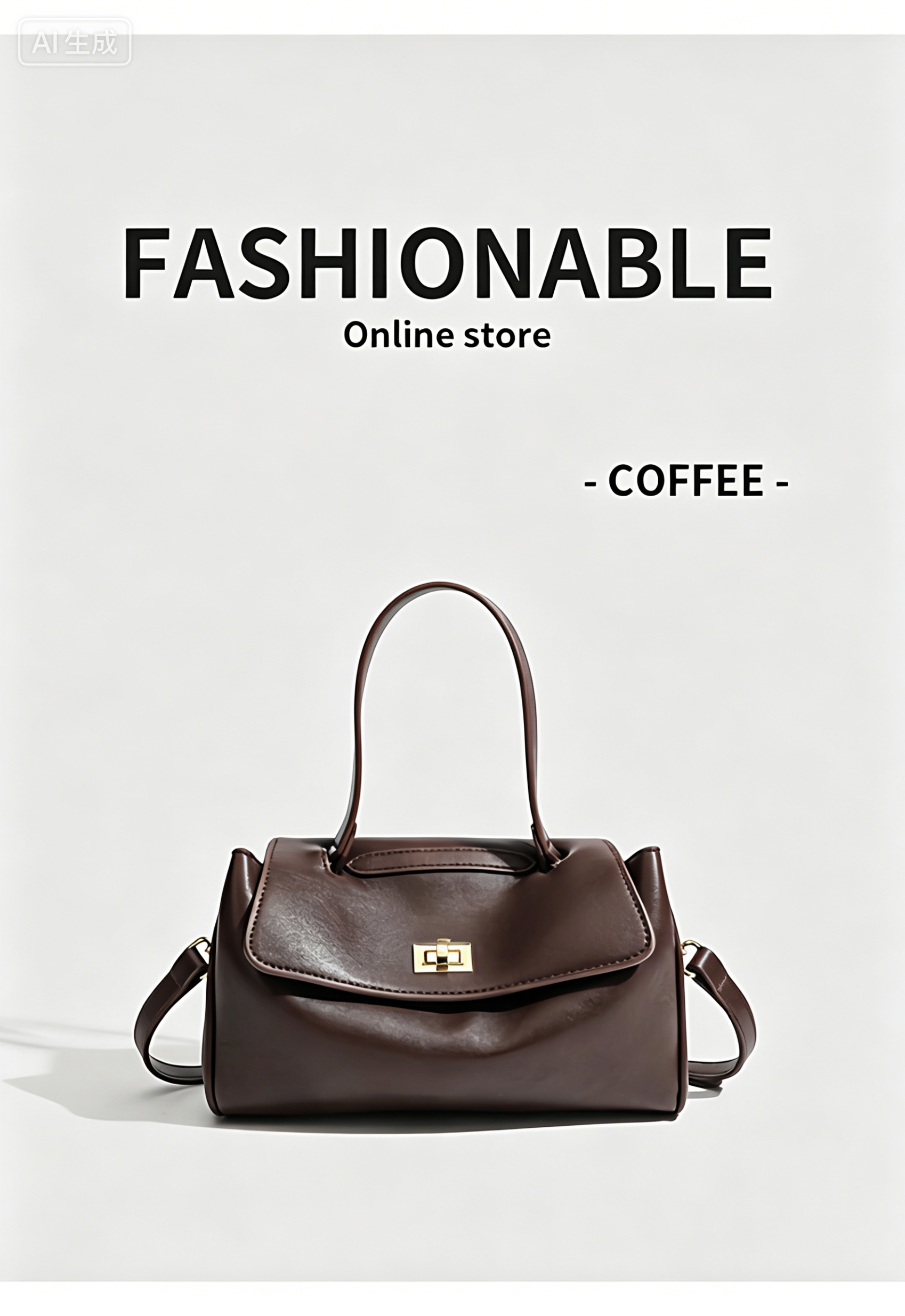 Fashionable women handbag with cowhide leather