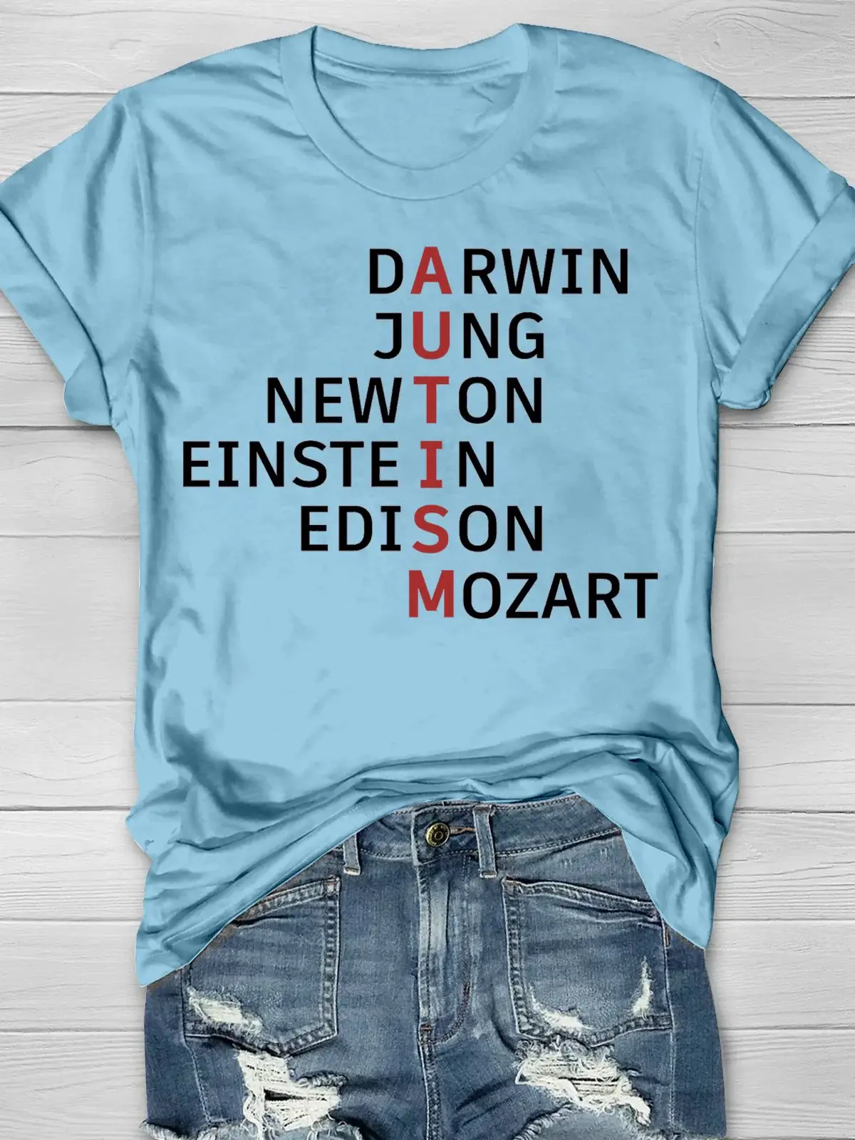 Autism Awareness Flag Printing T-shirt