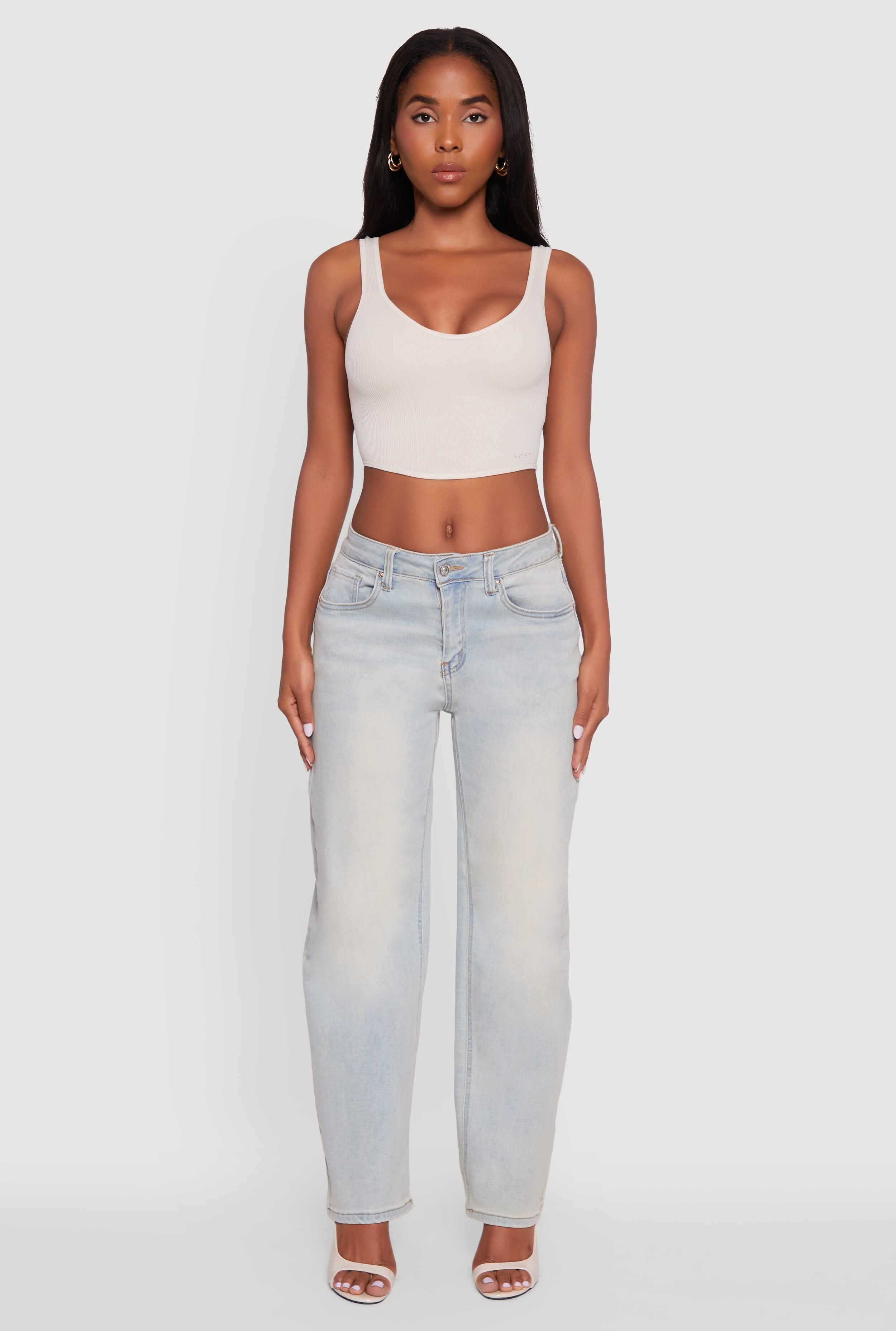 Ribbed Knit V-Neck Bralettes with Shelf Bra 2-Pack
