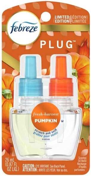 Febreze Odor-Fighting Fade Defy PLUG Air Freshener, Mountain, Ocean, Amber, (3) .87 fl. oz. Oil Refills