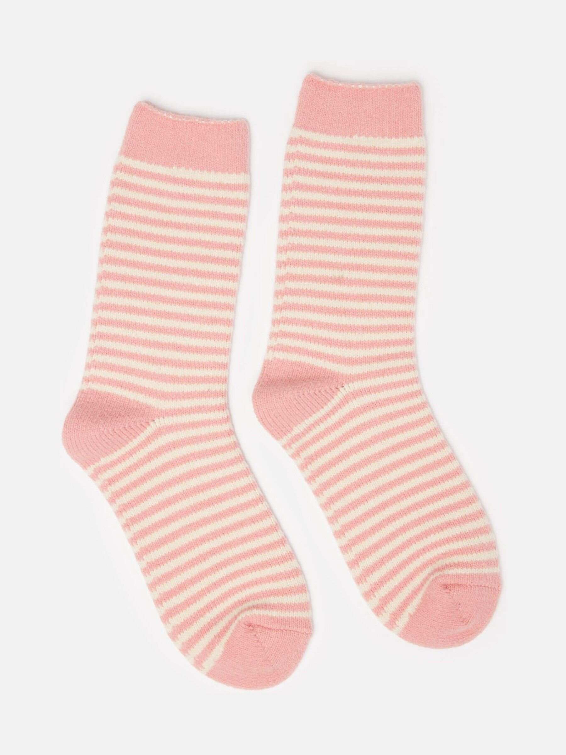 Women's Toasty Pink Cosy Striped Socks (size 4-8)