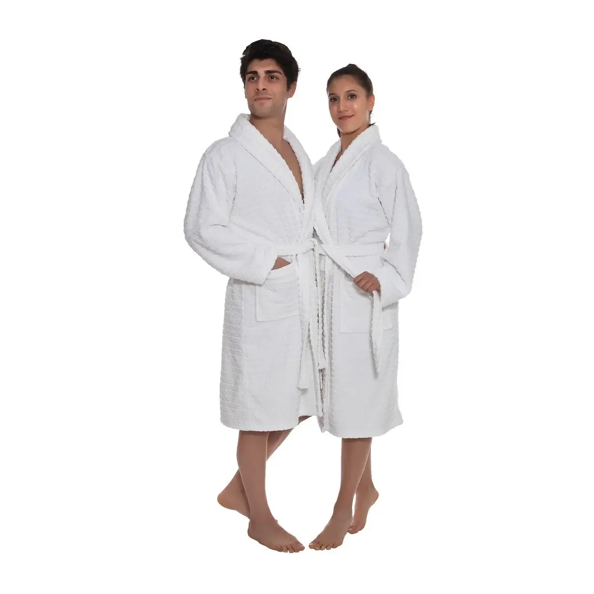 Ozan Premium Home Azure Bathrobes Collection 100% Turkish Cotton Unisex Terry Cloth Bathrobe