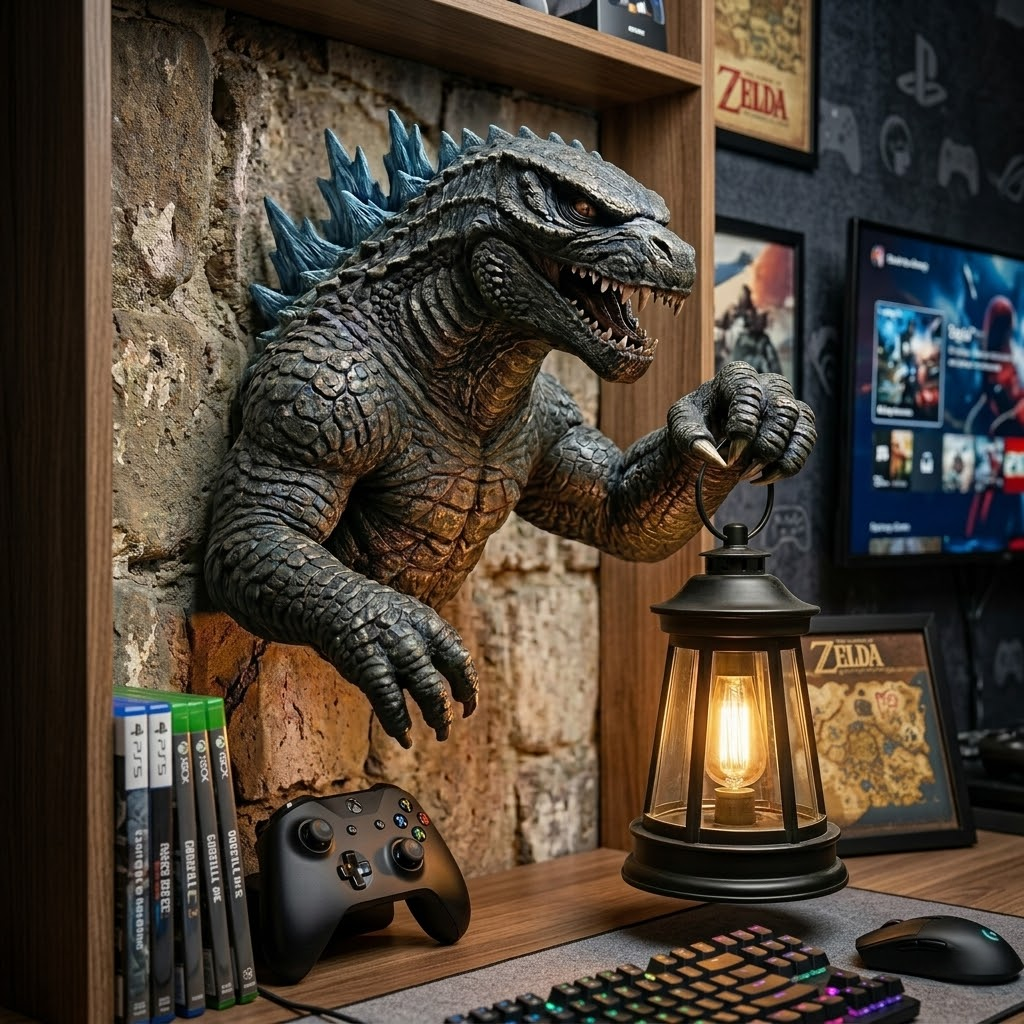 🦖🌞 Godzilla Solar Hanging Light