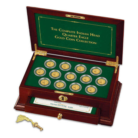 (Only 2 sets left)1908-1929 Indian Head $2.5 Gold Coin Fine Uncirculated Limited Edition