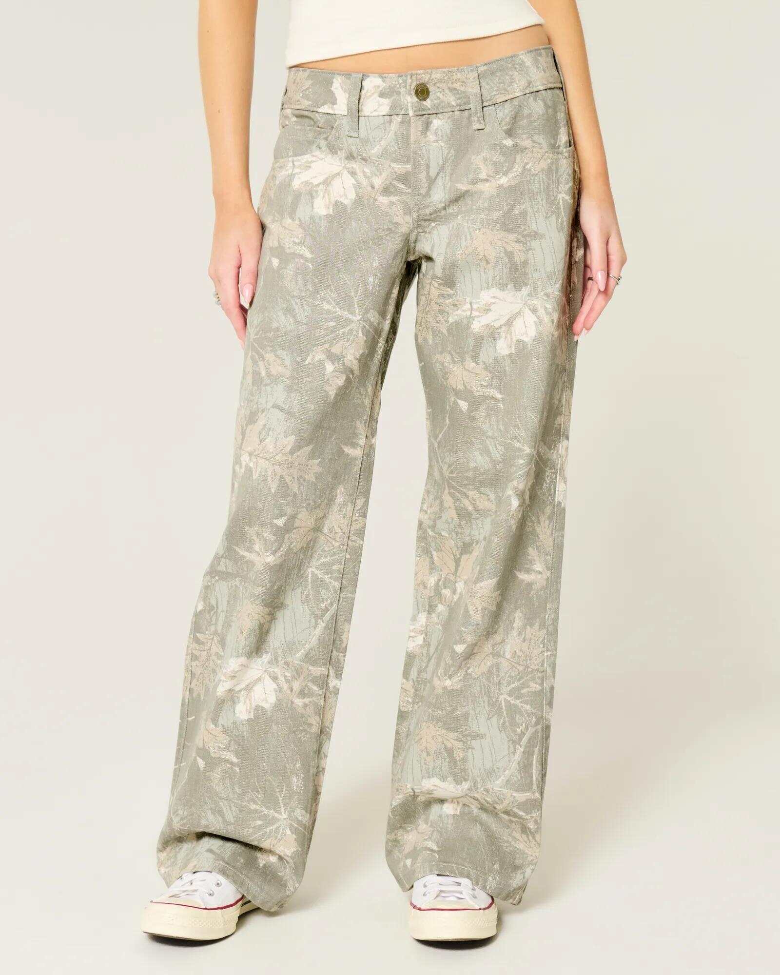 Low-Rise Dark Wash Baggy Jeans