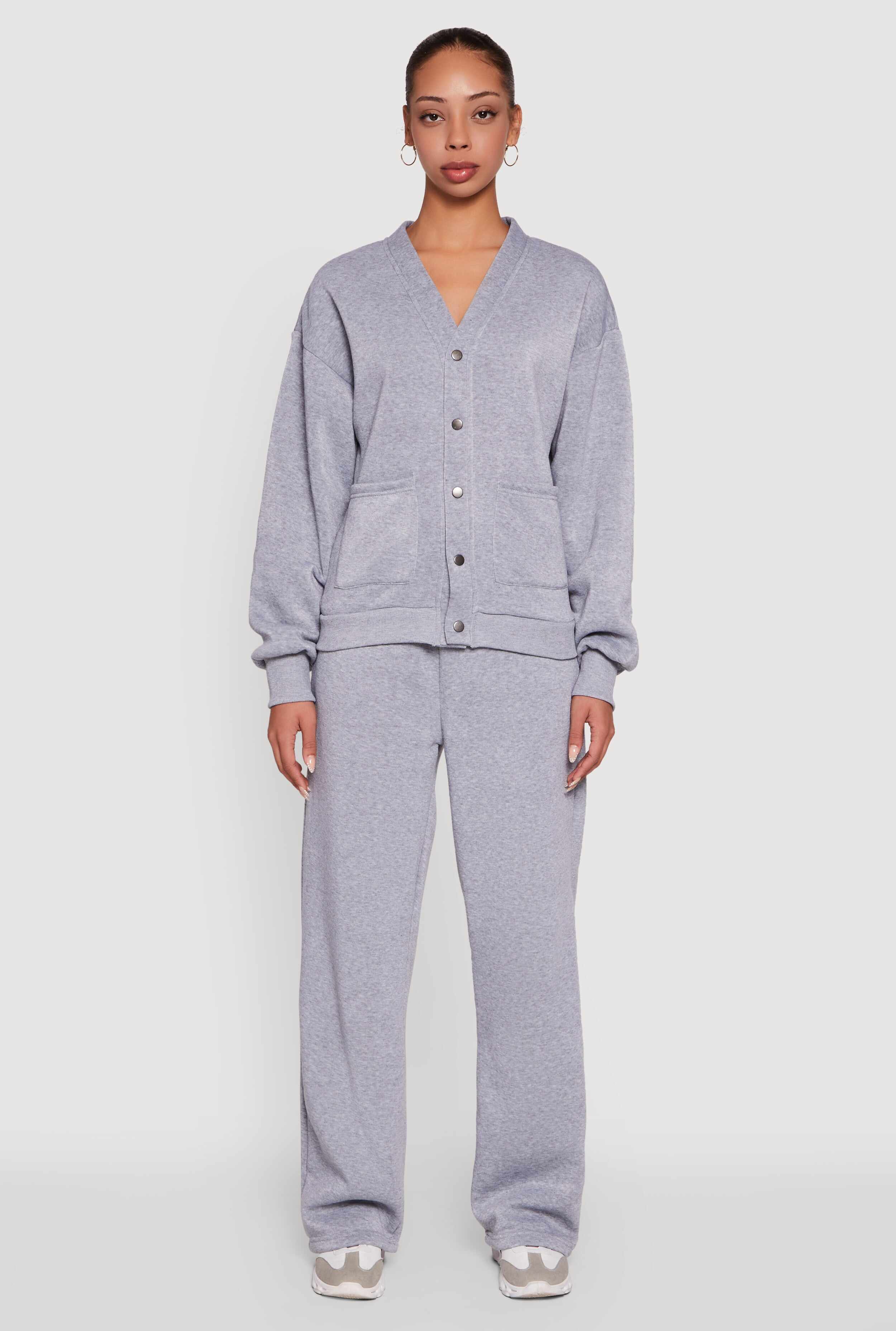 Fleece Lined Drawstring Waist Wide Leg Pants