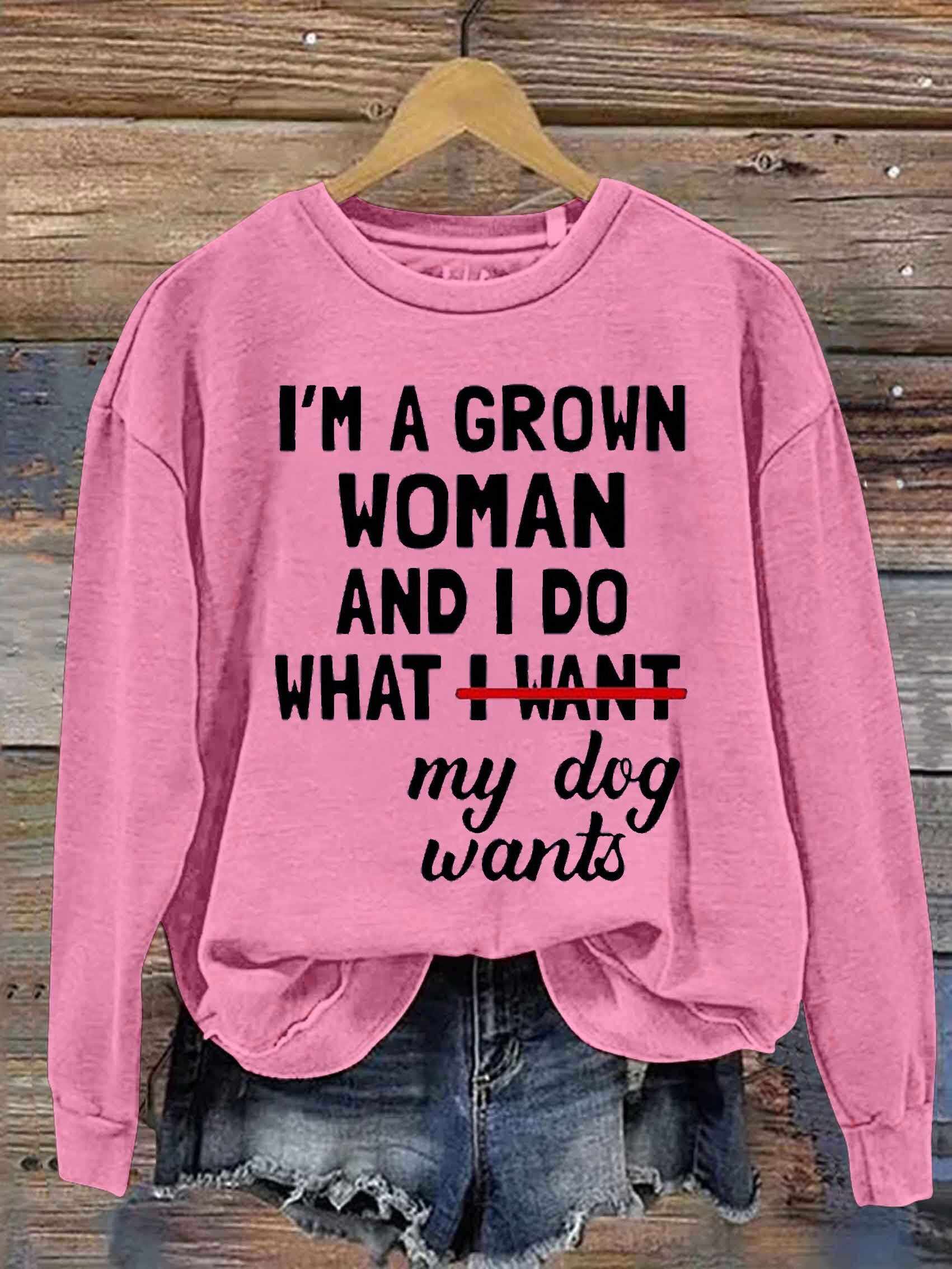 Dog Lover Letter Print Casual Sweatshirt