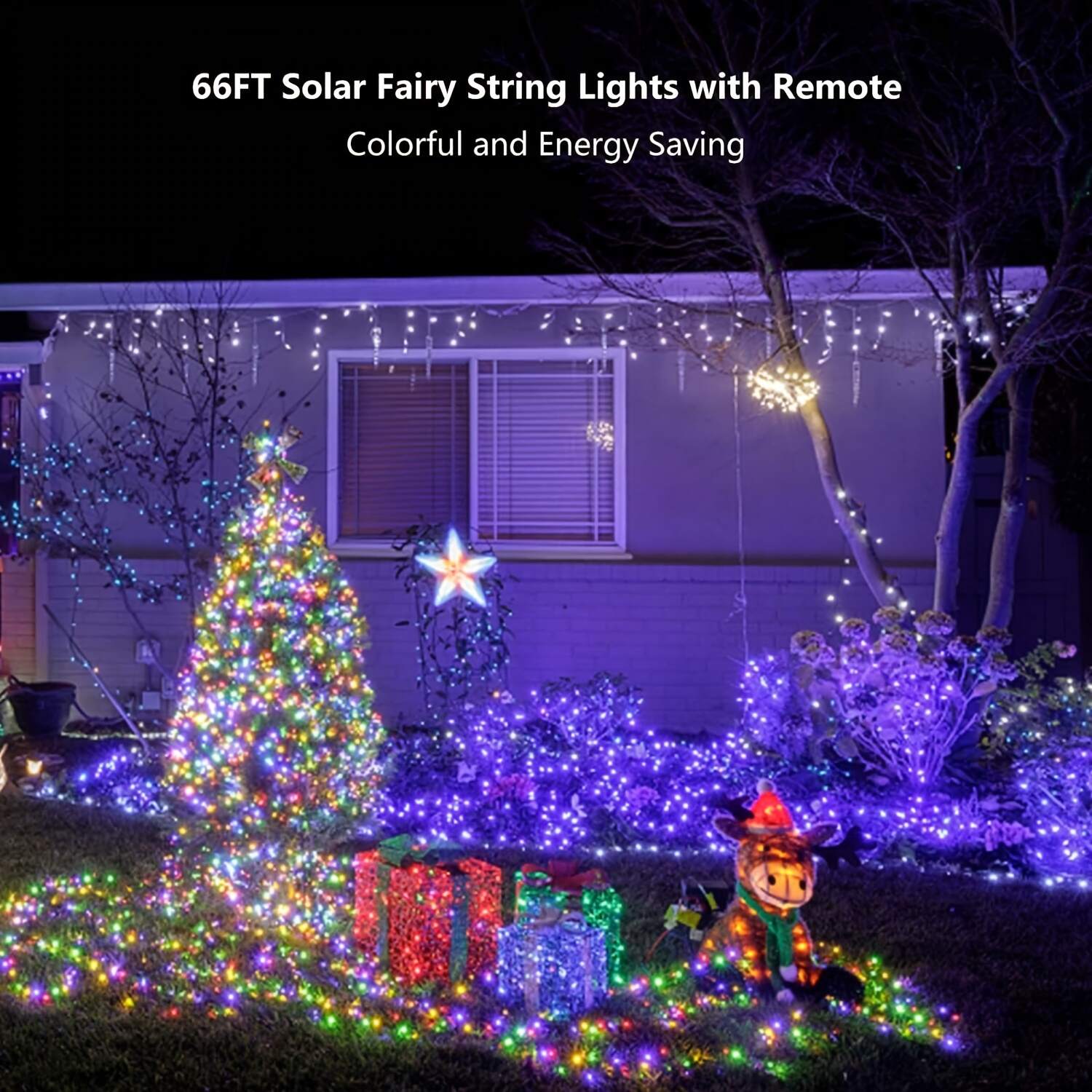 Outdoor Solar String Lights, 164ft 500 Led Solar Powered Fairy Lights With 8 Modes Waterproof Decoration Copper Wire Lights For Patio Yard Trees Christmas Wedding Party