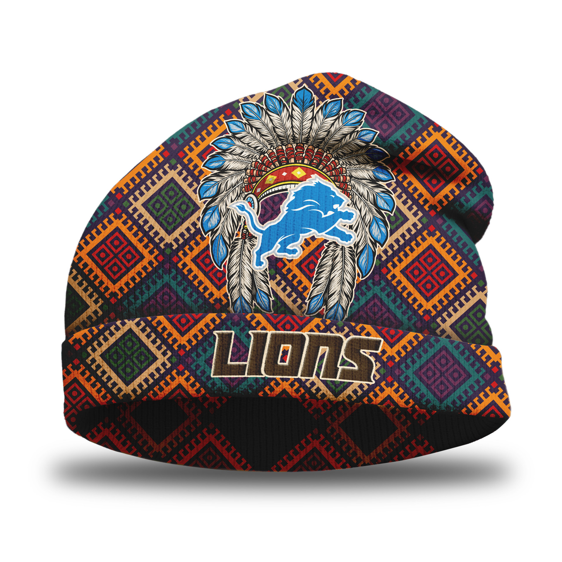 Detroit Lions | Premium NFL Native American Heritage Beanie Hat NY
