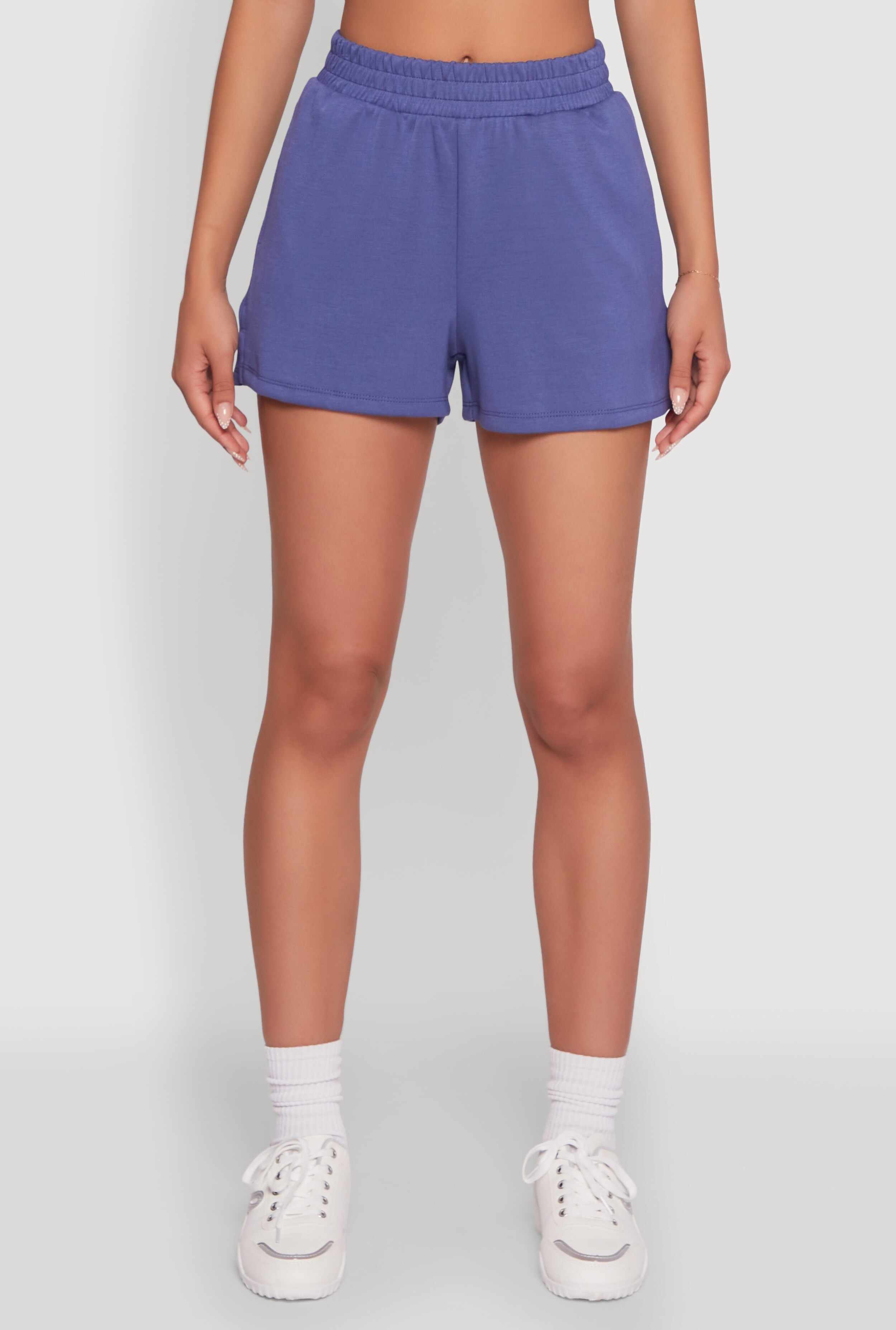 Elastic Waist Side Slit Sweatshorts