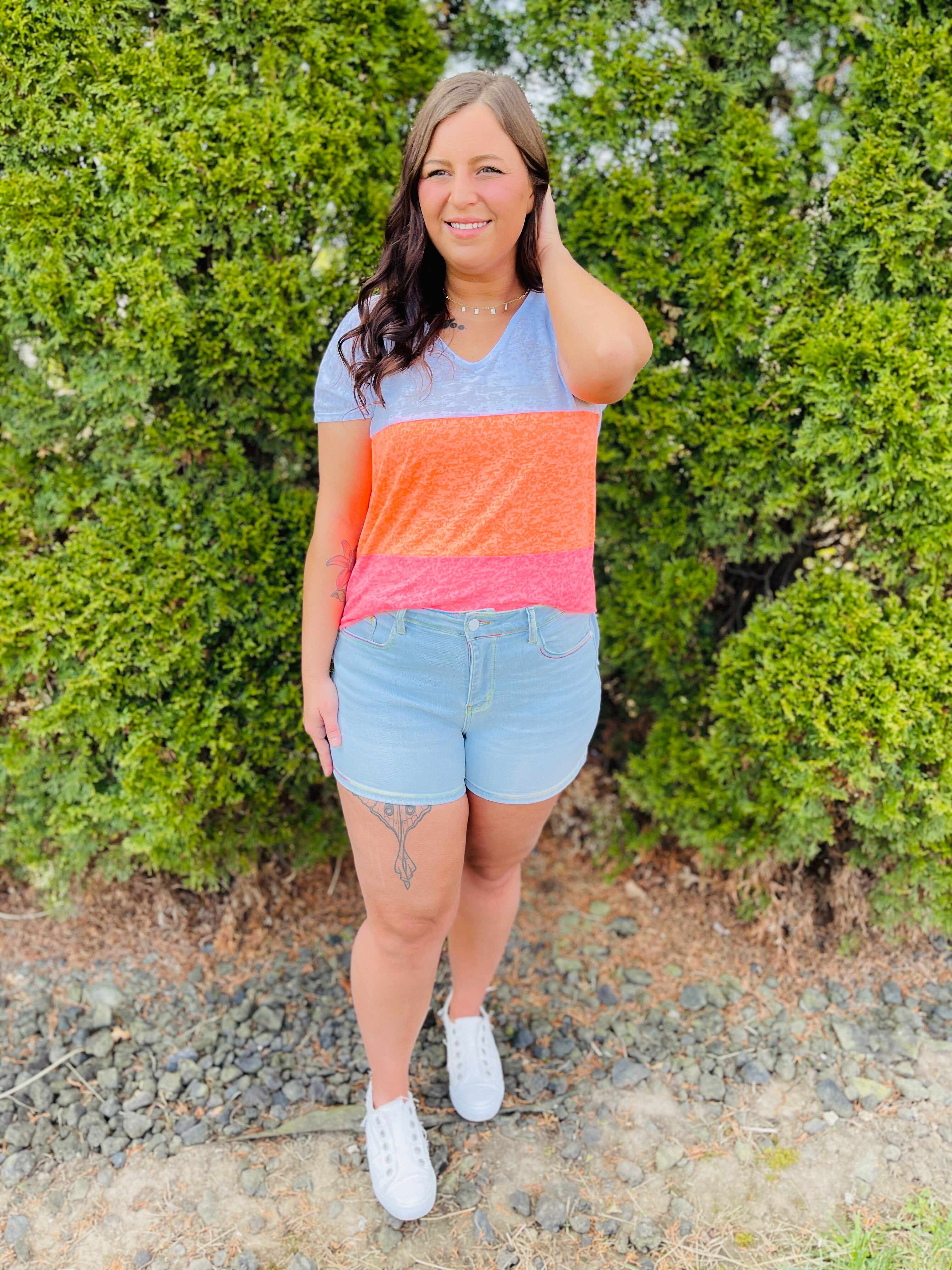 PLUS/REG Make Me Happy Rainbow Thread Shorts