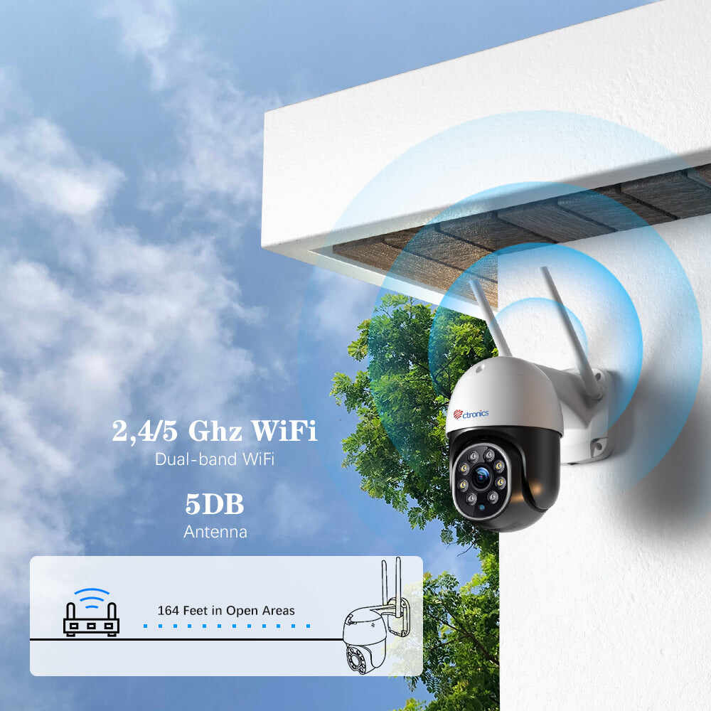 【2nd item $29.99】Ctronics 5MP Security Camera With 2.4G/5GHz Dual Band WiFi and 24/7 monitoring