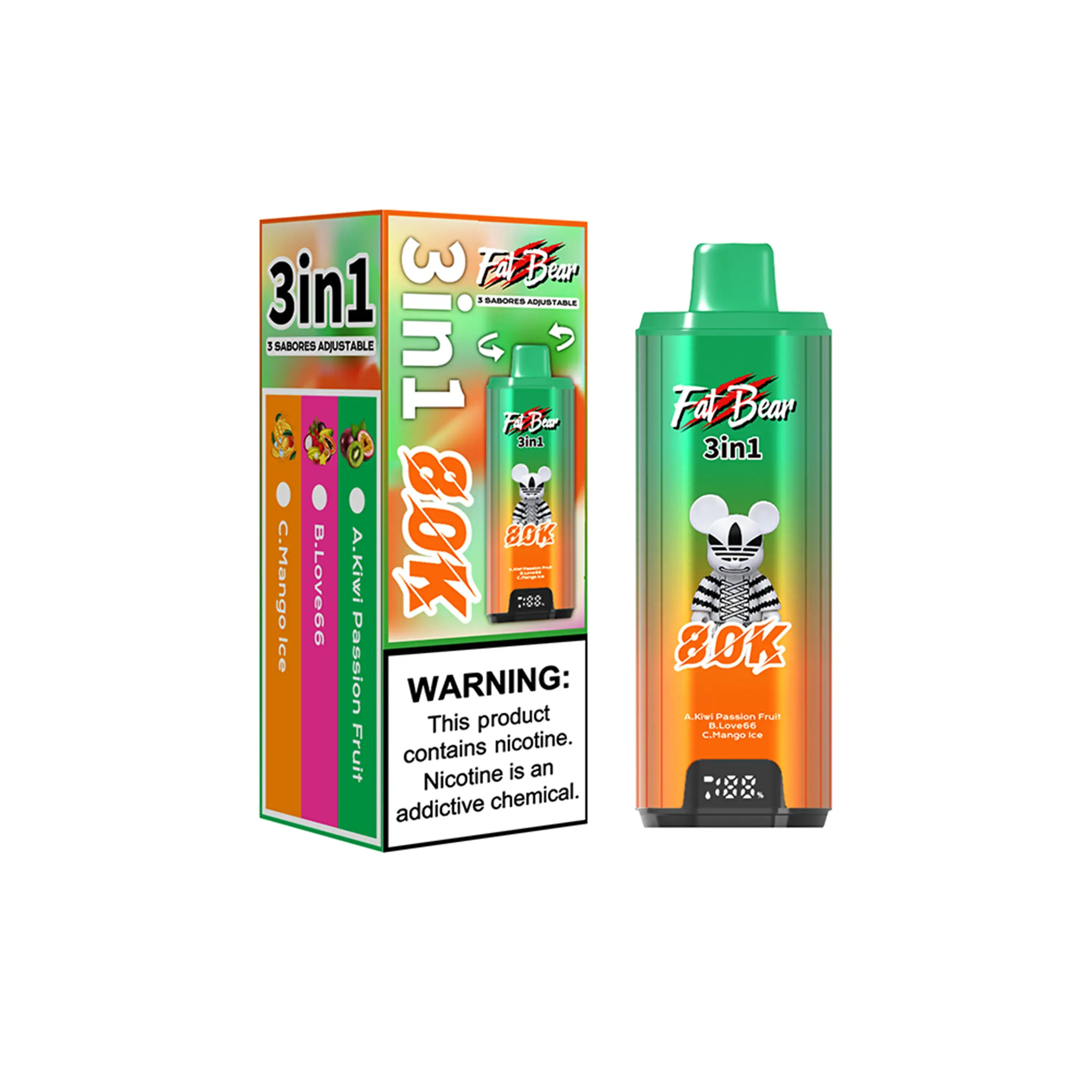AIVONO FATBEAR 3 in 1 80000 Puffs Disposable Vape