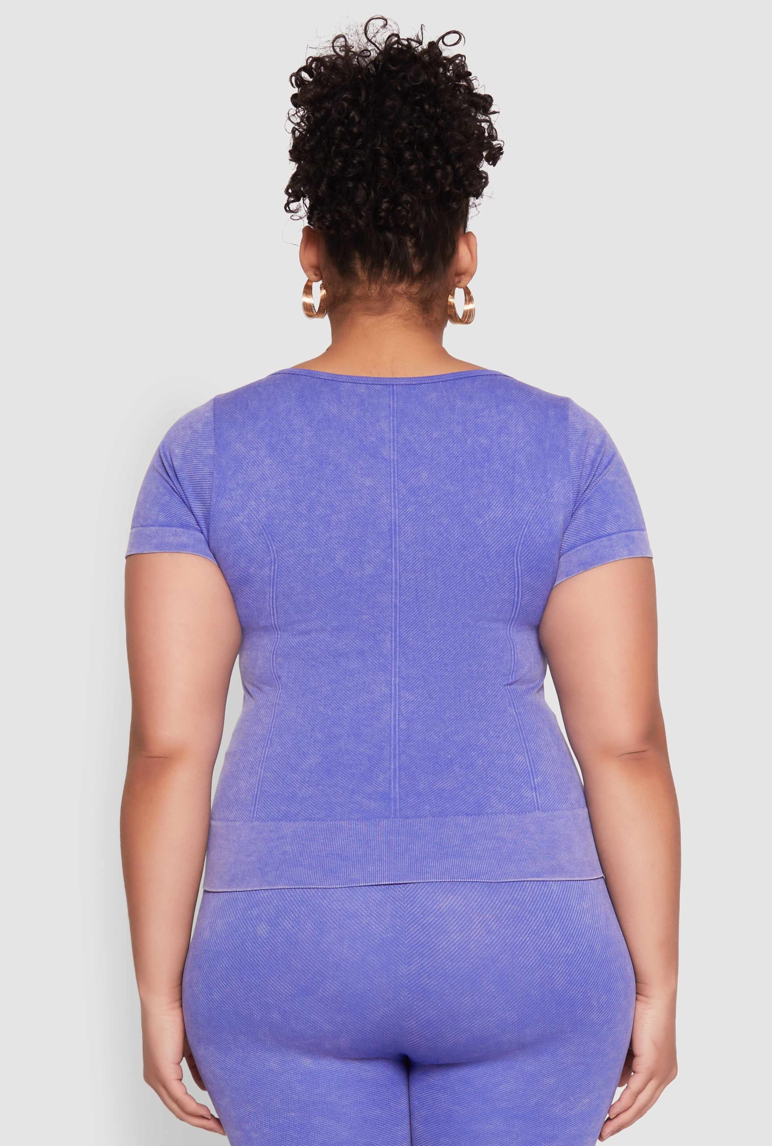 Plus Size Mineral Wash Scoop Neck Tee