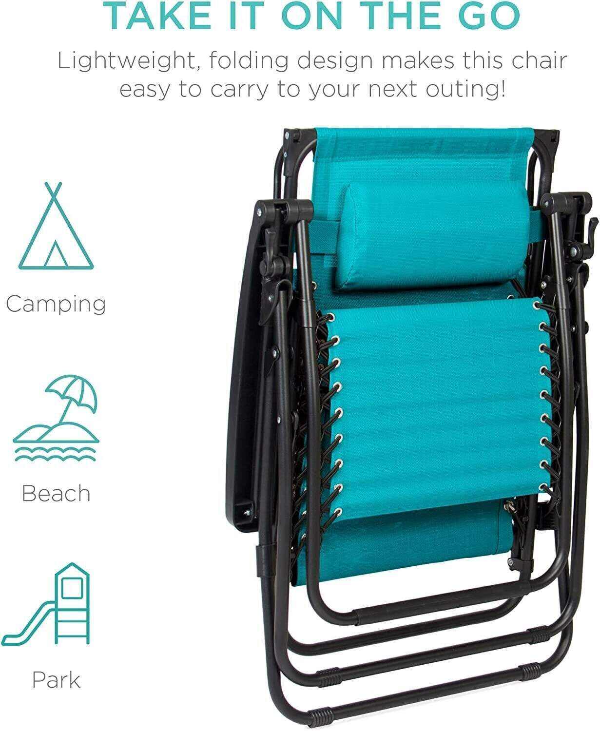 Folding Zero Gravity Recliner Patio Lounge Chair w/Adjustable Canopy Shade, Headrest, Side Accessory Tray, Textilene Mesh - Beige
