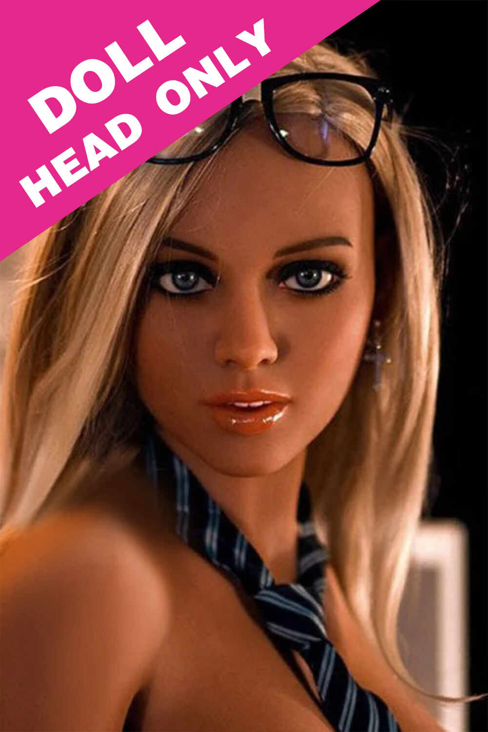 #174 TPE Blonde Tanned Sex Doll Head Only
