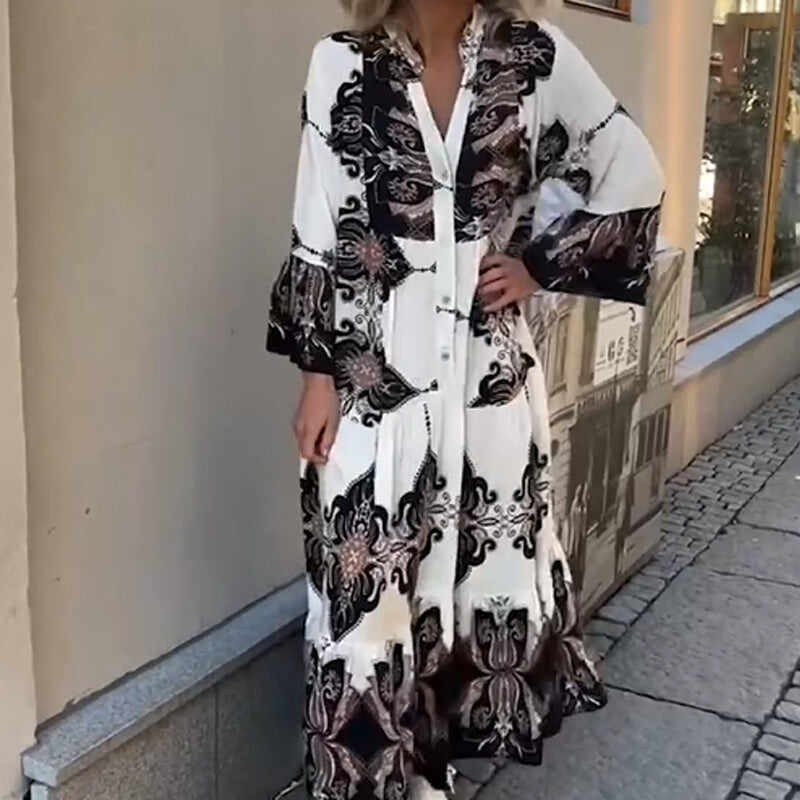 Women's Elegant Printed Loose Flowy Dresses