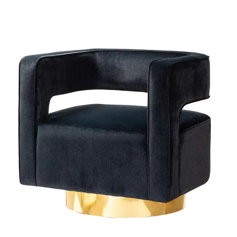 Agata Velvet Swivel Barrel Armchair