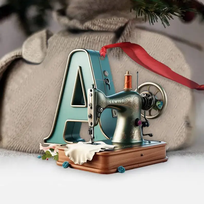 Beautiful Sewing Letter Ornament